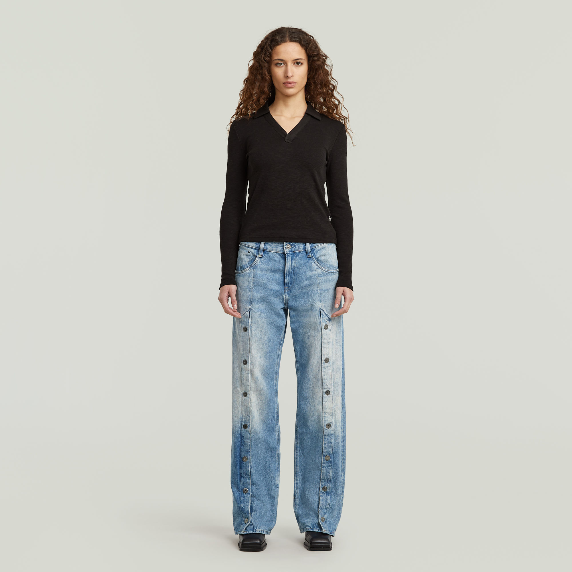 G-Star RAW Judee Snaps Loose Jeans Midden blauw Dames