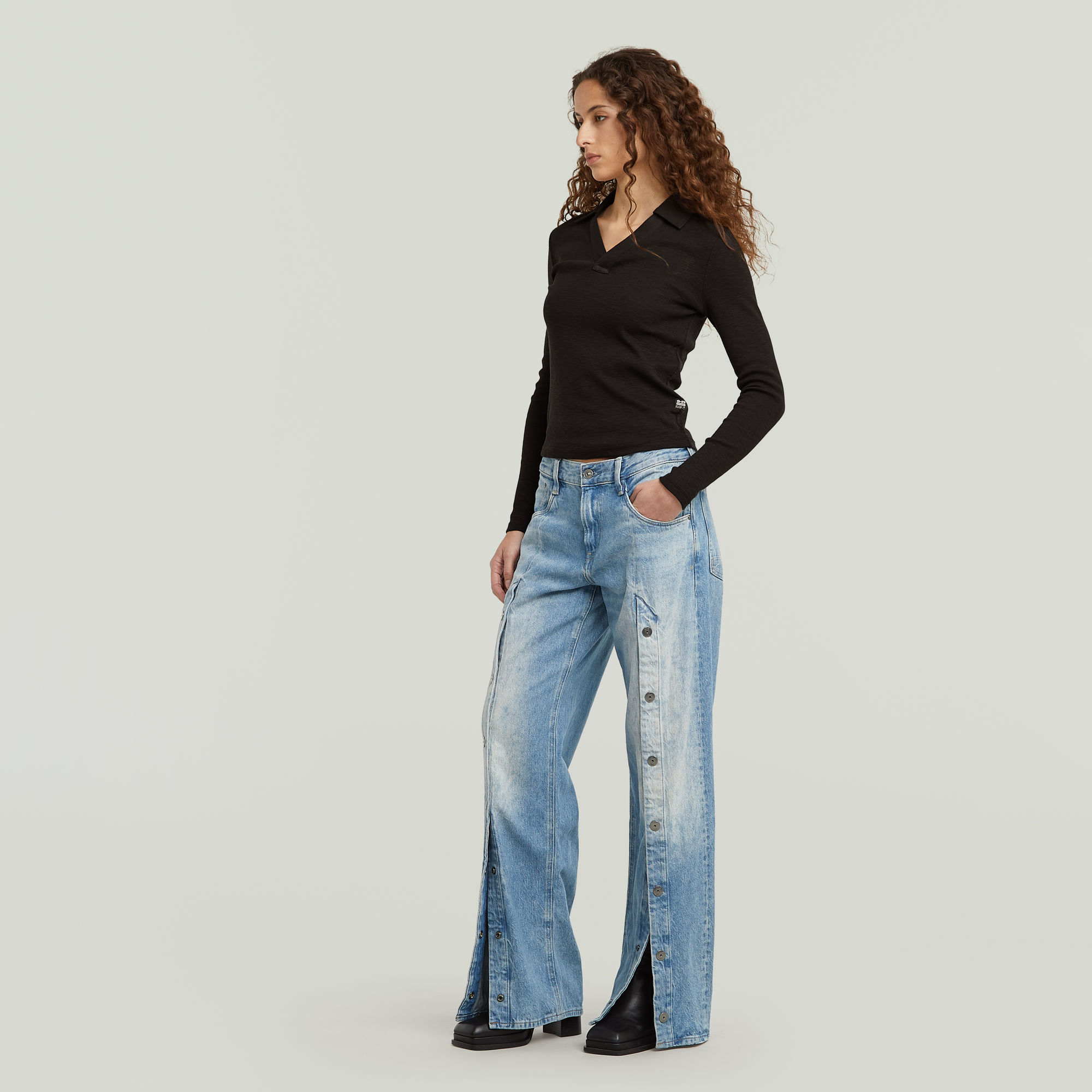 G-Star RAW Judee Snaps Loose Jeans Midden blauw Dames