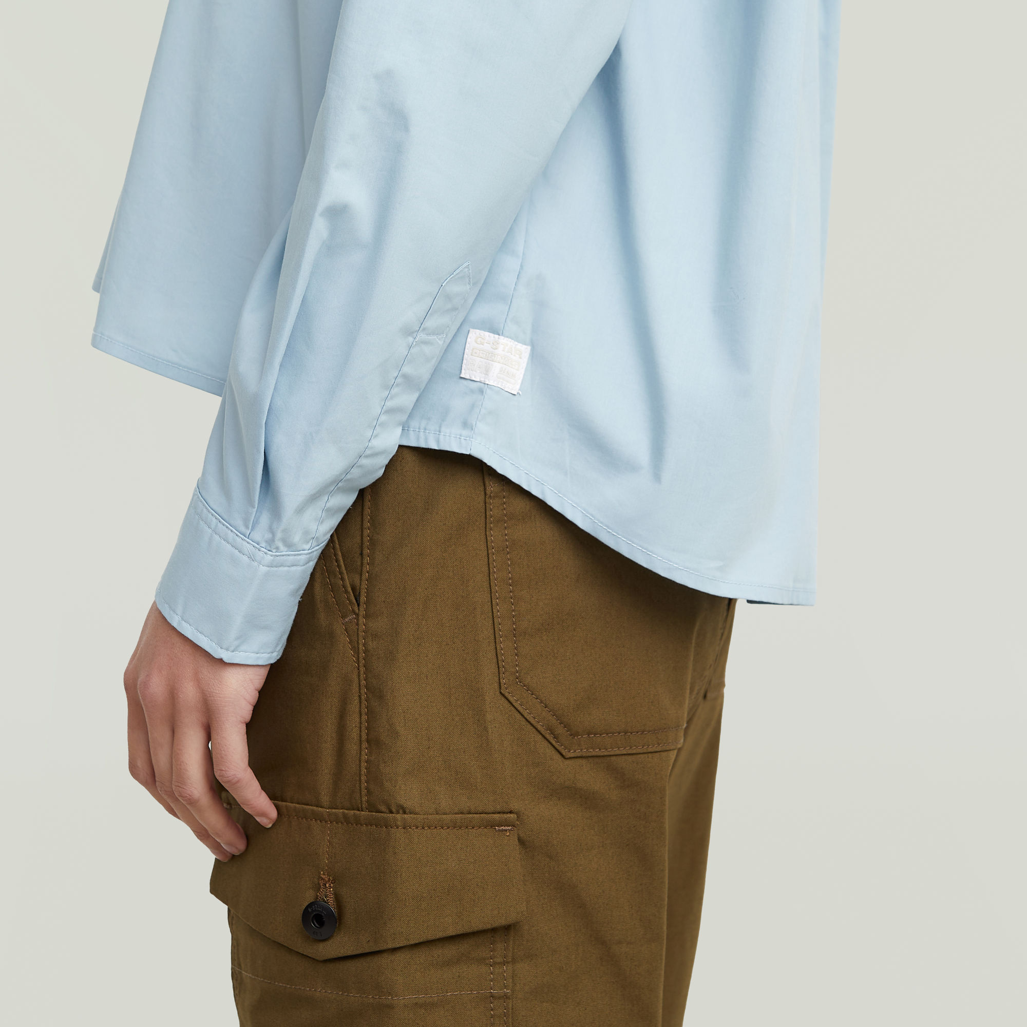 G-Star RAW One Pocket Regular Shirt Lichtblauw Dames
