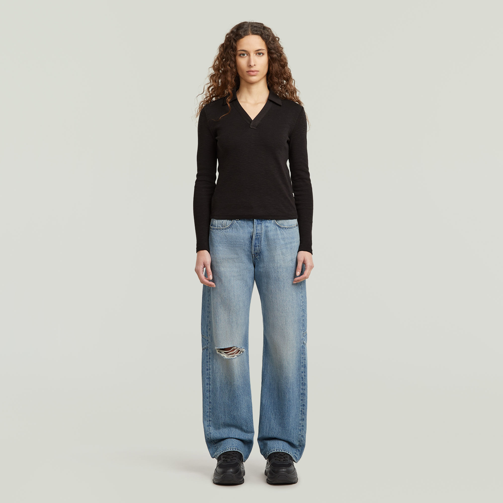 Thumbnail - Bowey Boyfriend Jeans - Hellblau - Damen