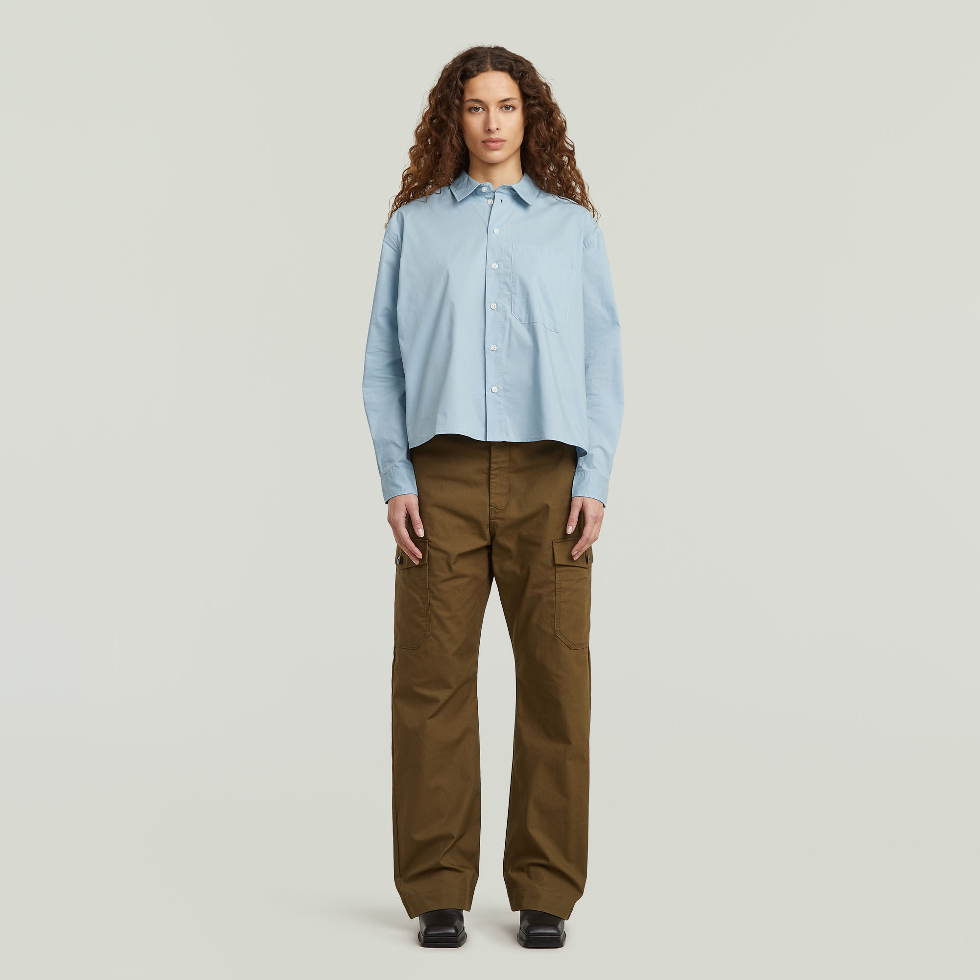 G-Star RAW One Pocket Regular Shirt Lichtblauw Dames