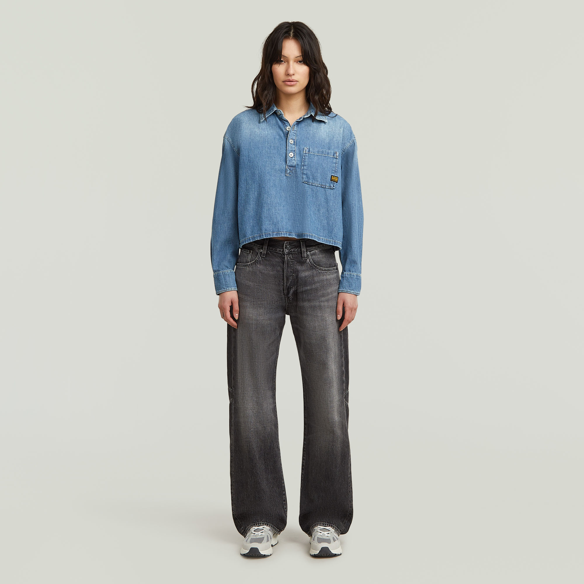 G-Star RAW Boxy Day Shirt Midden blauw Dames