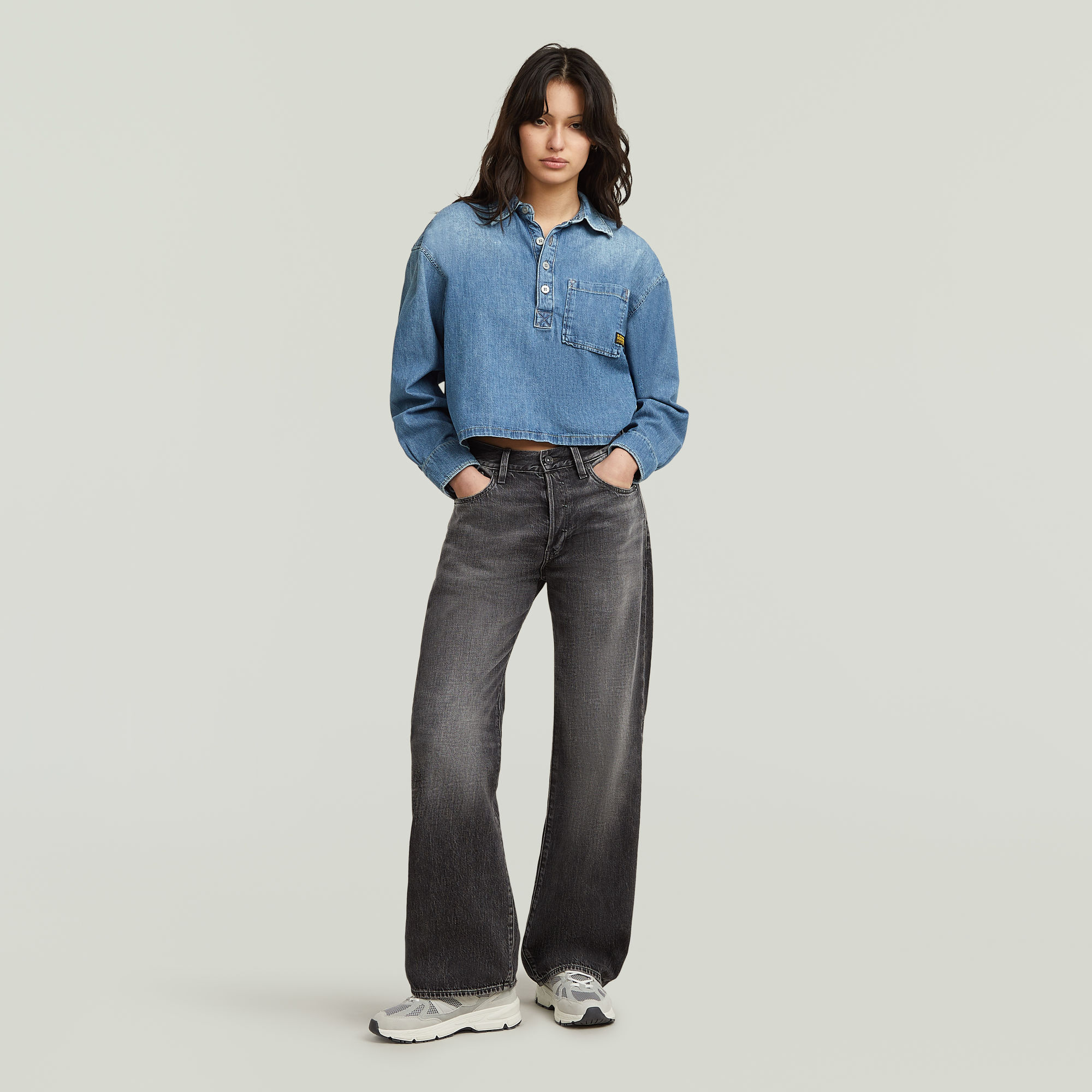 G-Star RAW Boxy Day Shirt Midden blauw Dames