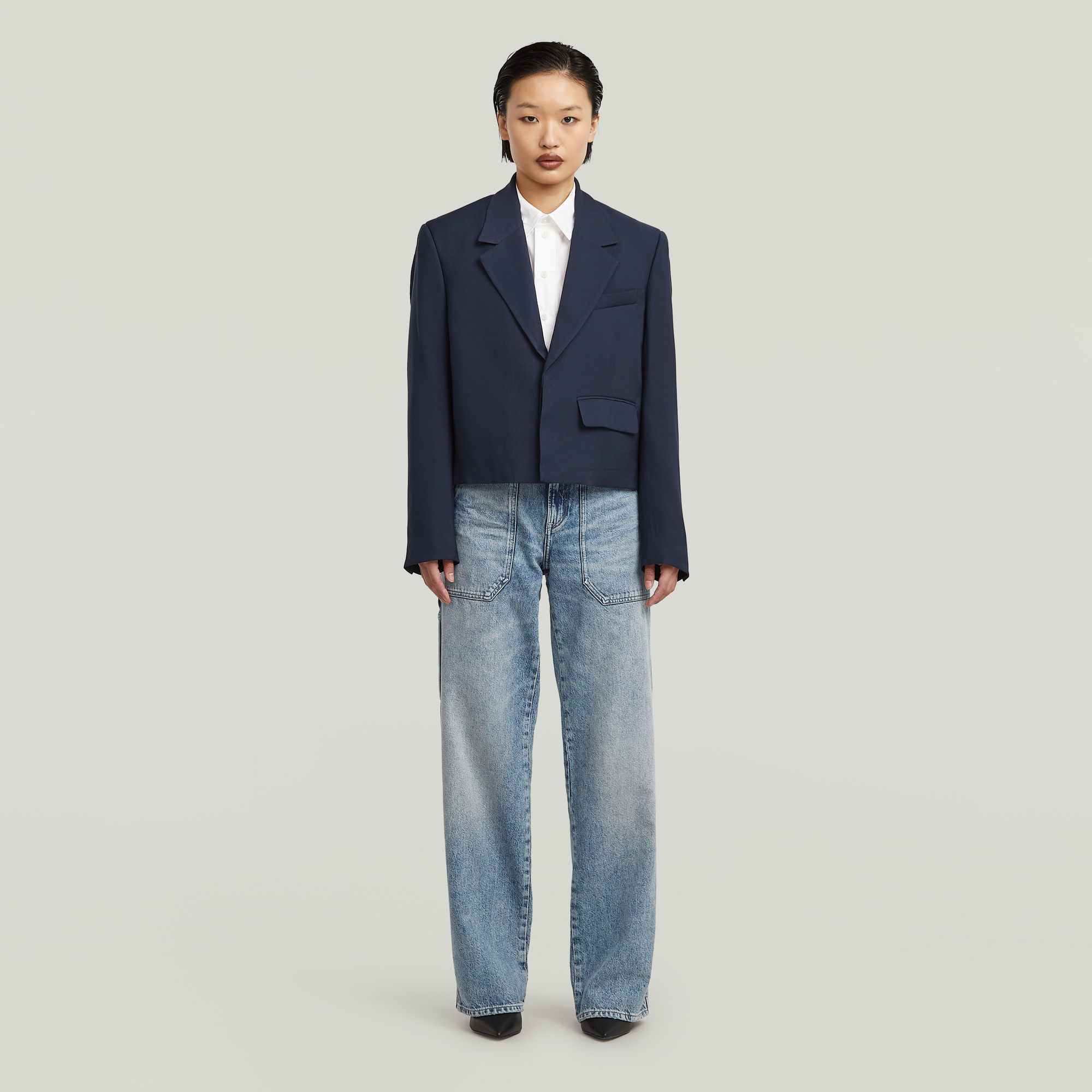 G-Star RAW Short Blazer Donkerblauw Dames