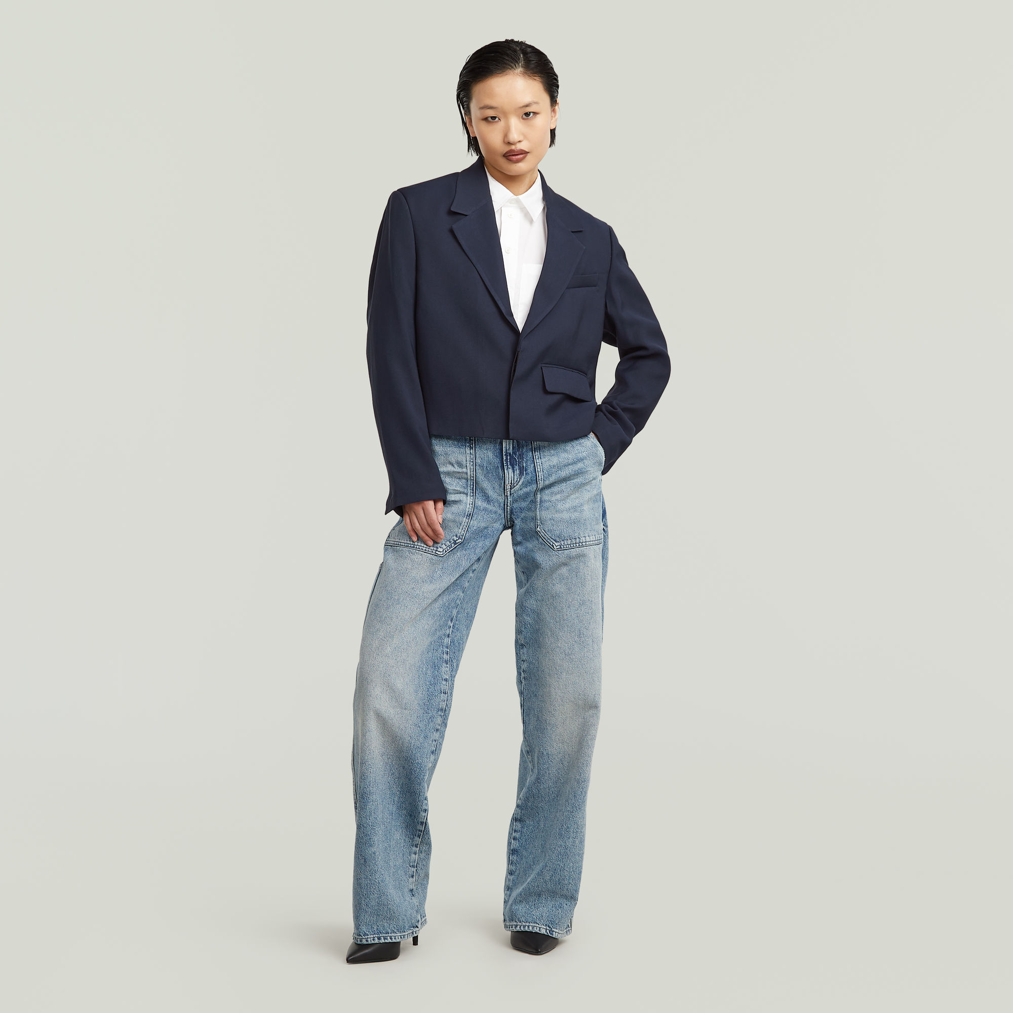 G-Star RAW Short Blazer Donkerblauw Dames