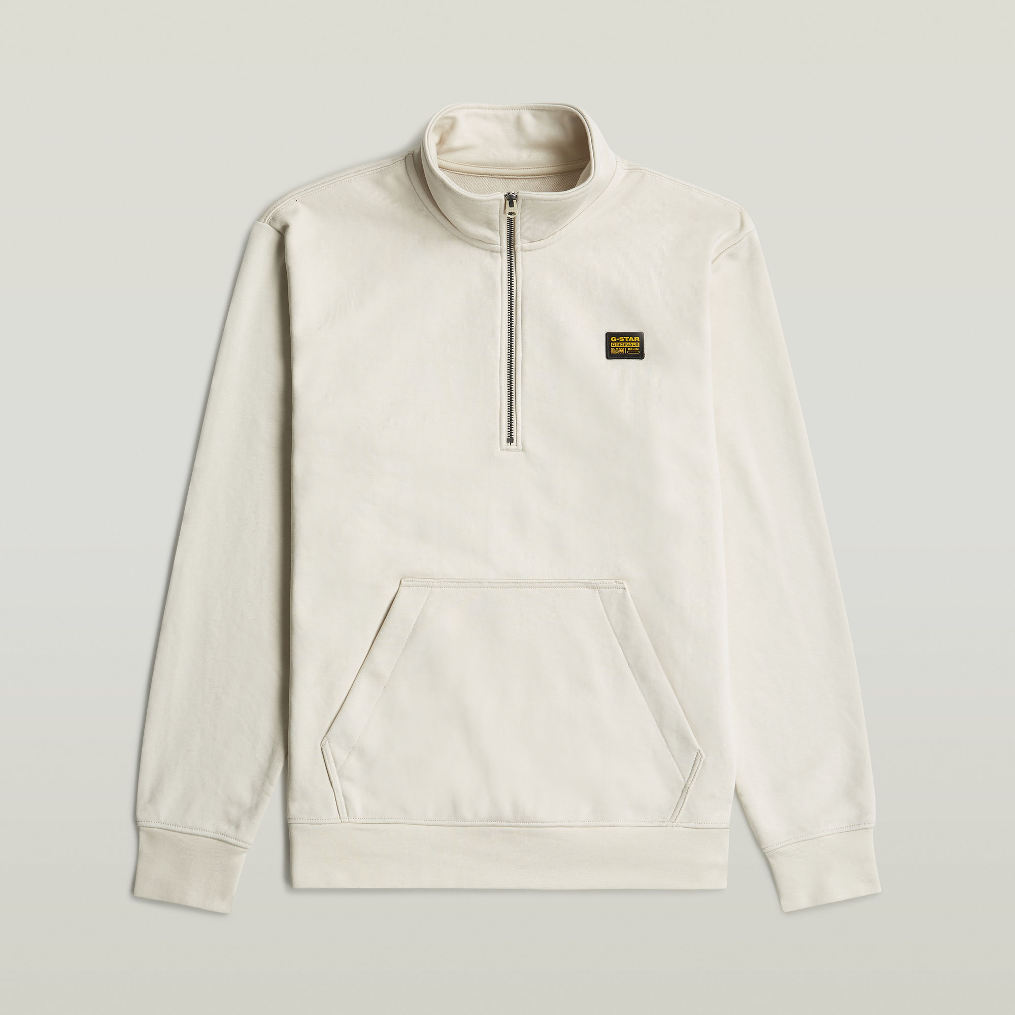 G-Star RAW Half Zip Sweater Label Badge Wit Heren