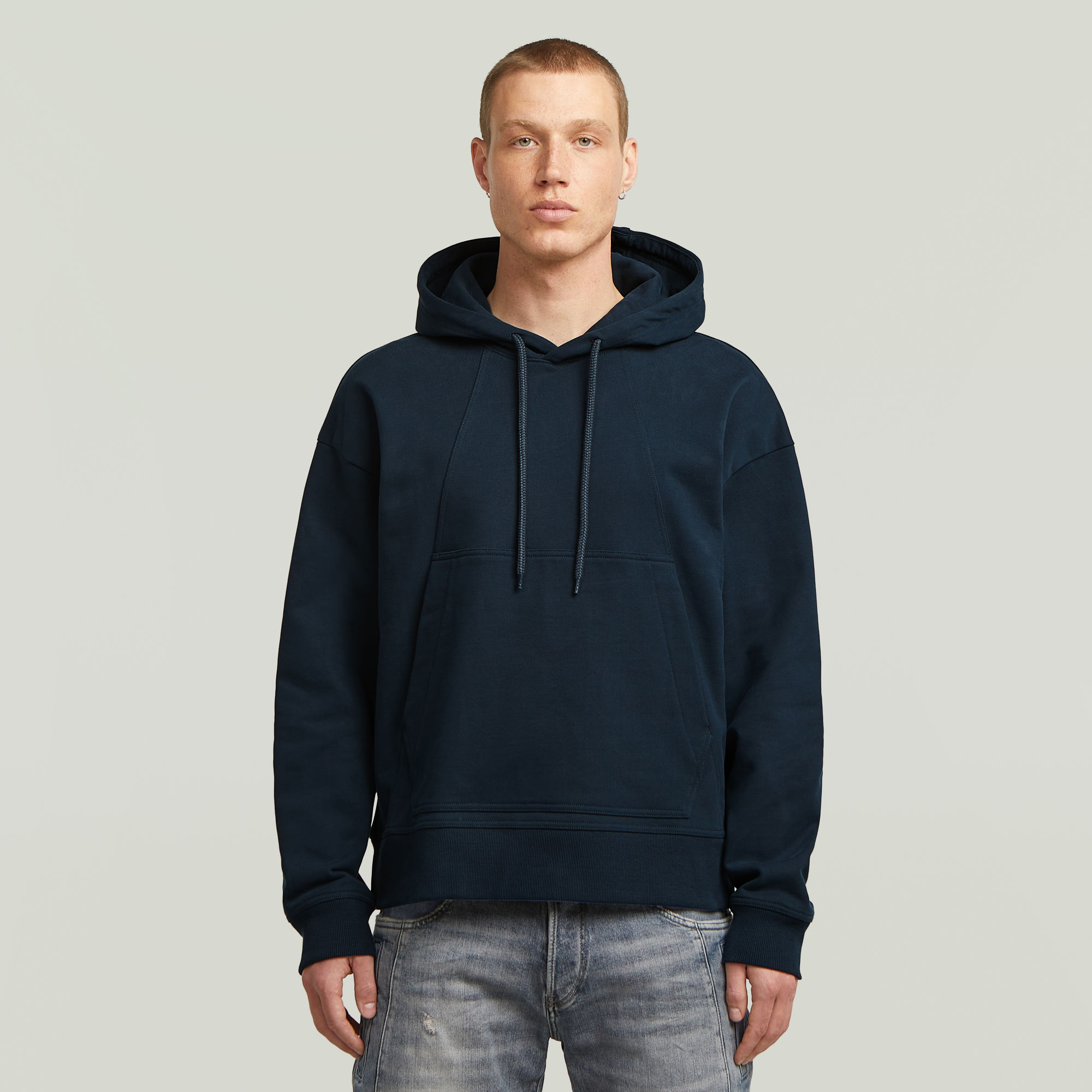 

A Line Loose Hoodie - Donkerblauw - Heren