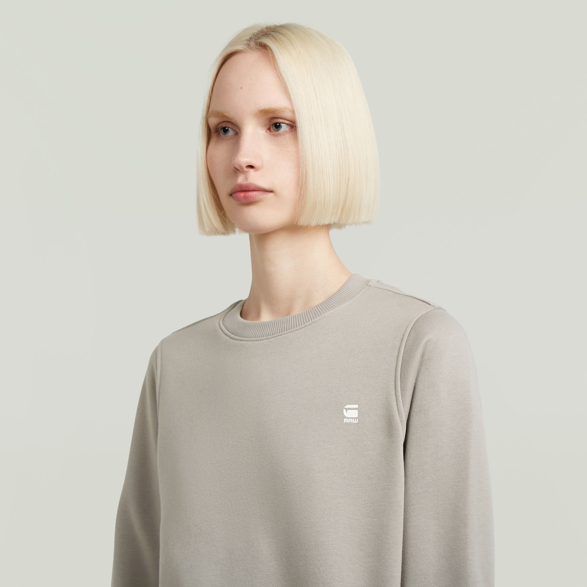 G-Star RAW Logo Crew Sweater Grijs Dames