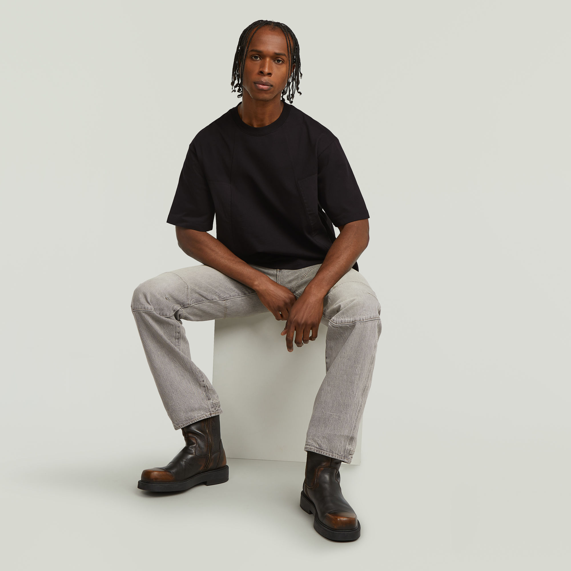 G-Star RAW A-Line Boxy T-shirt Zwart Heren