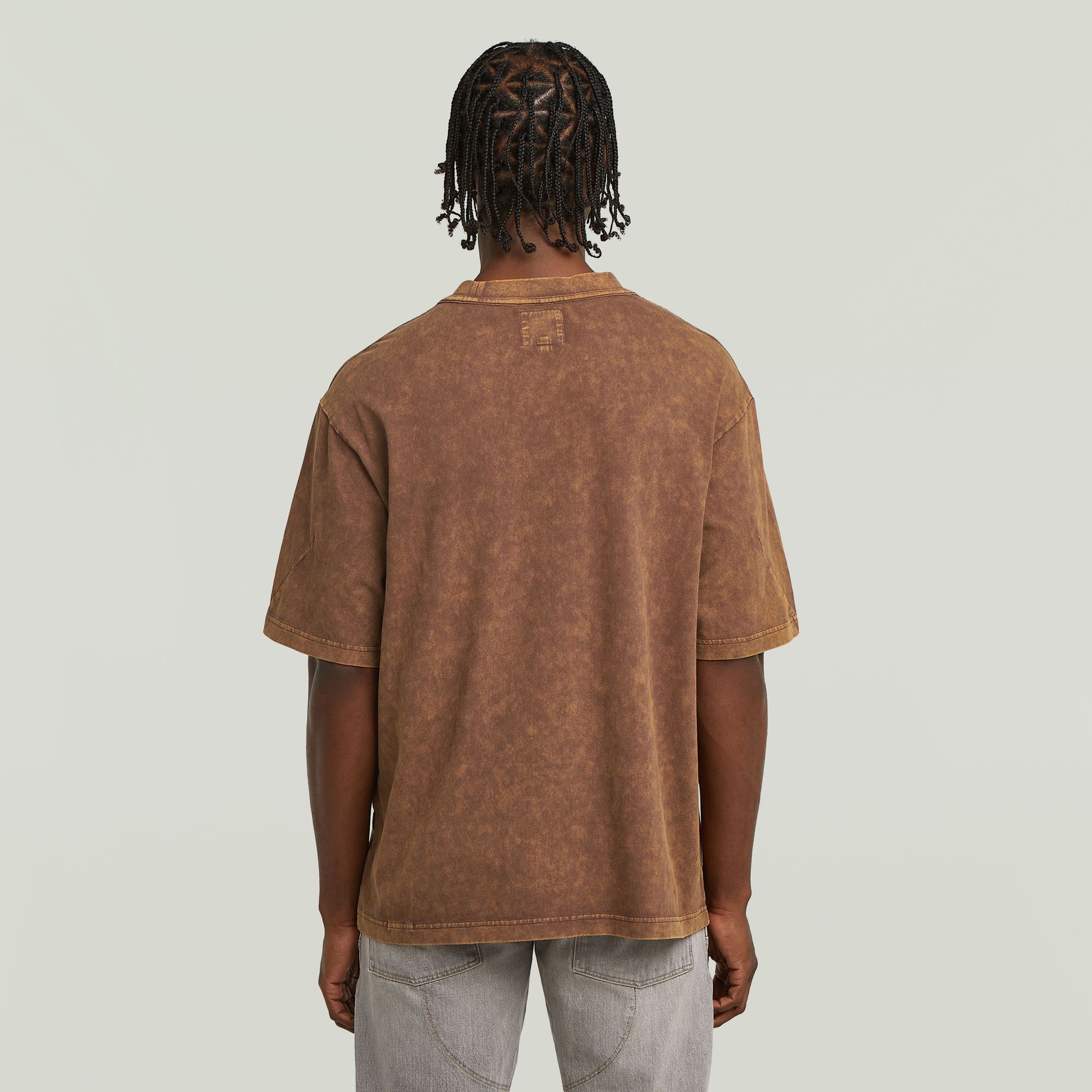 G-Star RAW Washed Pocket T-shirt Bruin Heren