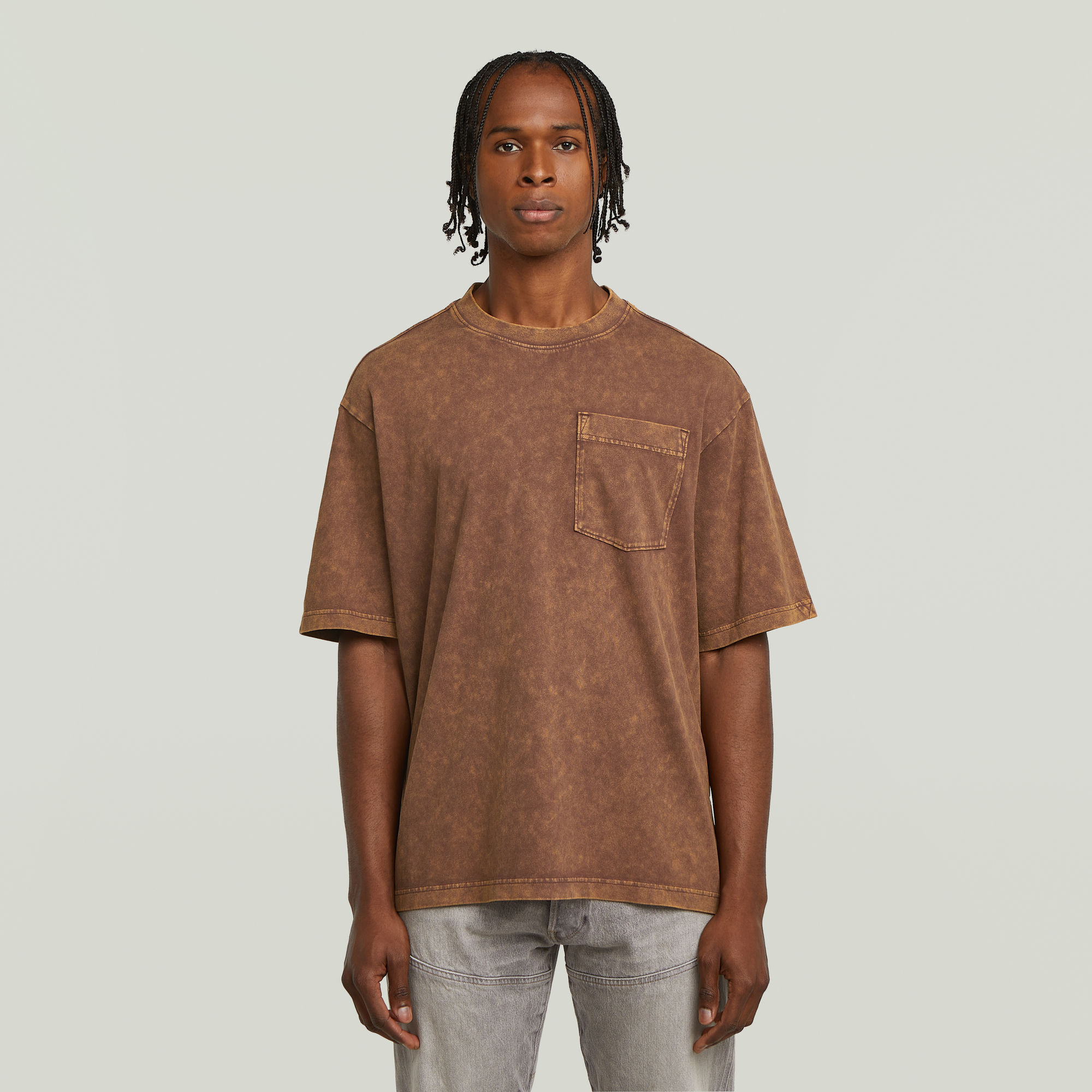 G-Star RAW Washed Pocket T-shirt - Bruin - Heren