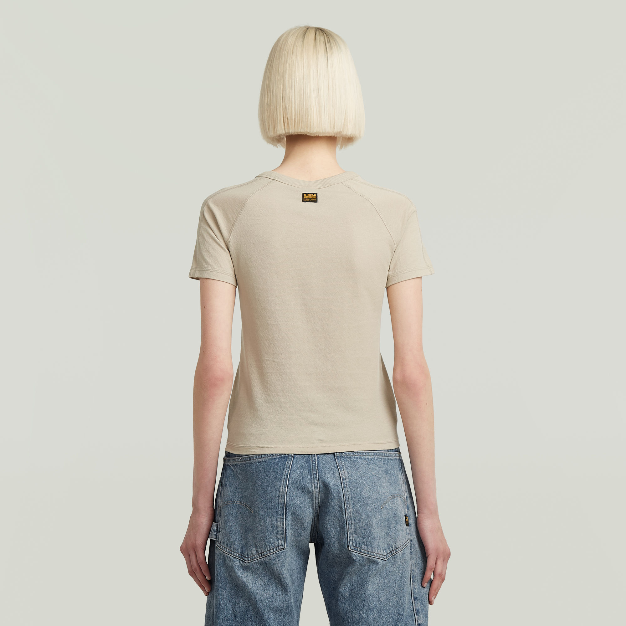 G-Star RAW Embro Patch Slim T-shirt Beige Dames
