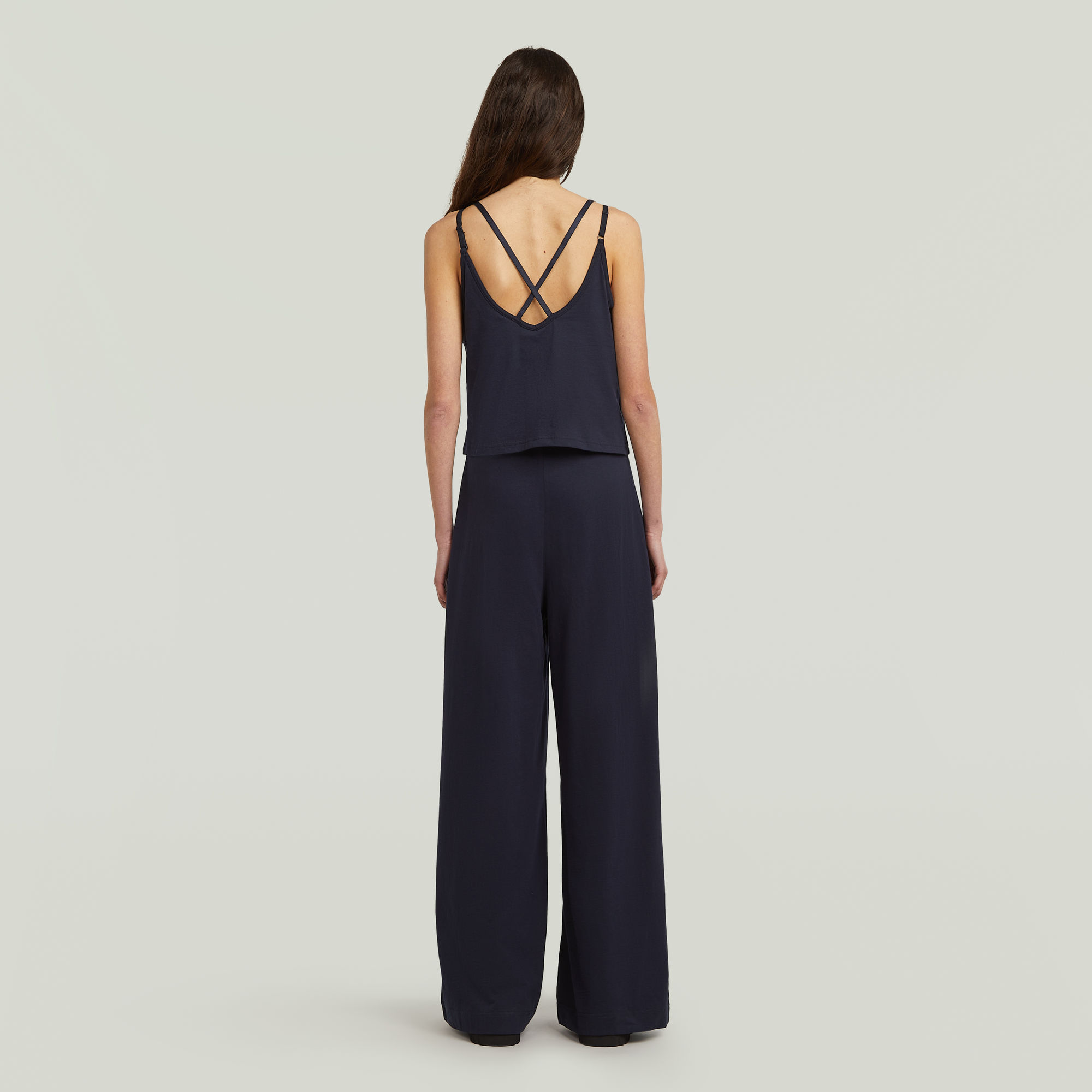 G-Star RAW Spaghetti Strap Loose Jumpsuit Donkerblauw Dames