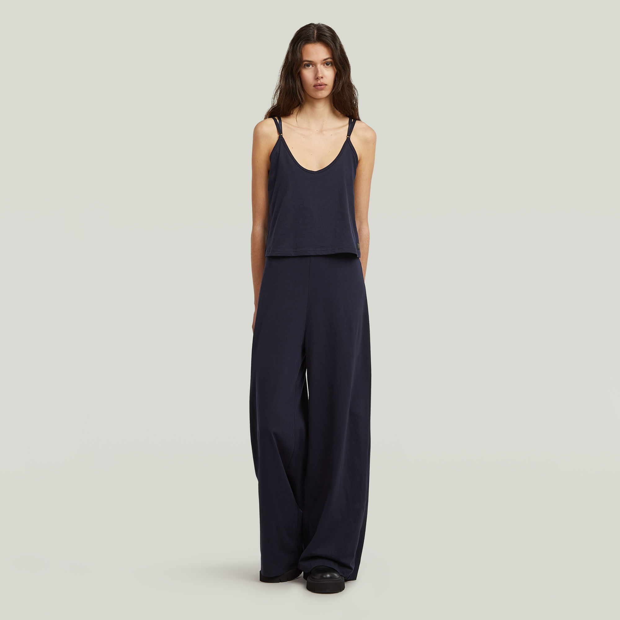 G-Star RAW Spaghetti Strap Loose Jumpsuit Donkerblauw Dames