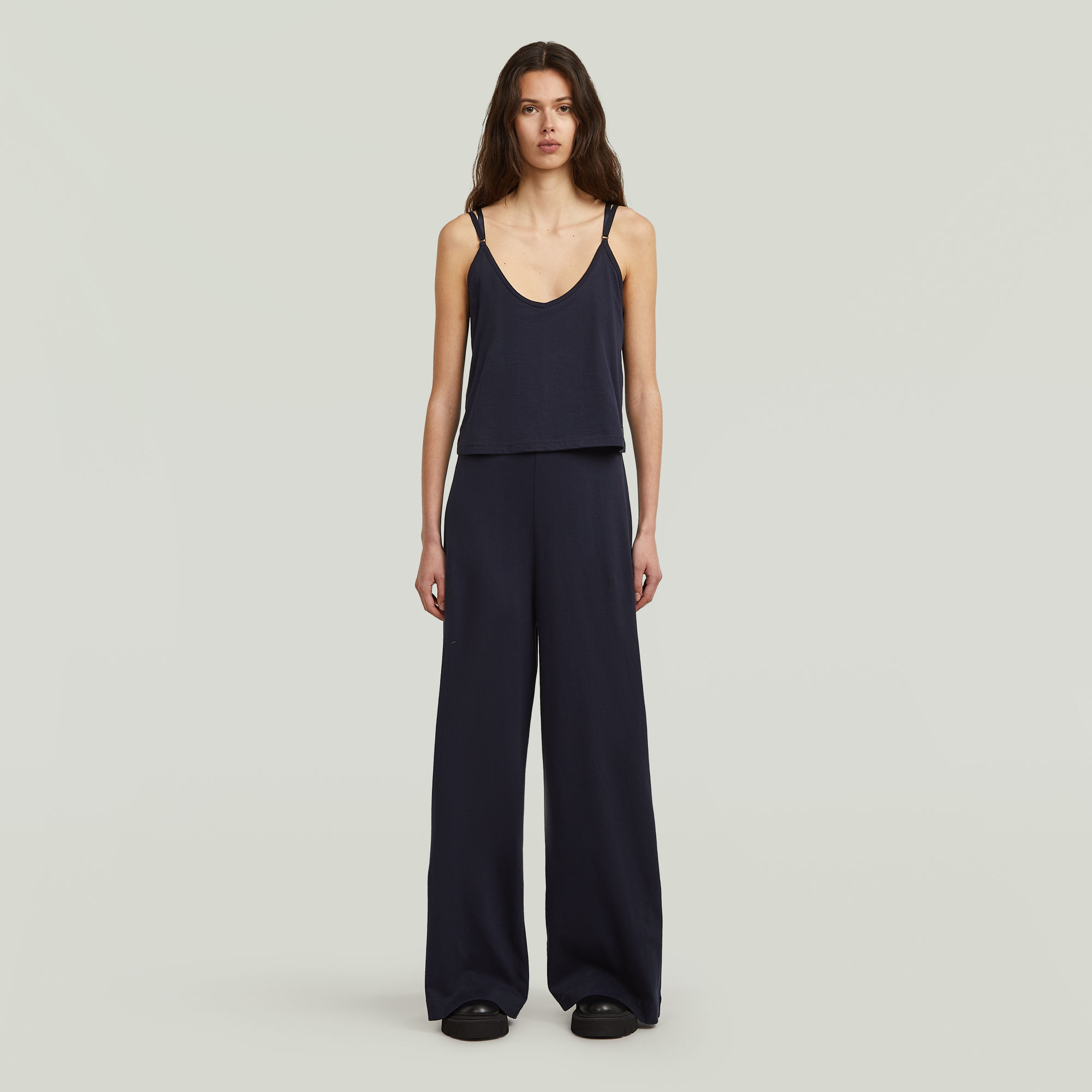 G-Star RAW Spaghetti Strap Loose Jumpsuit Donkerblauw Dames