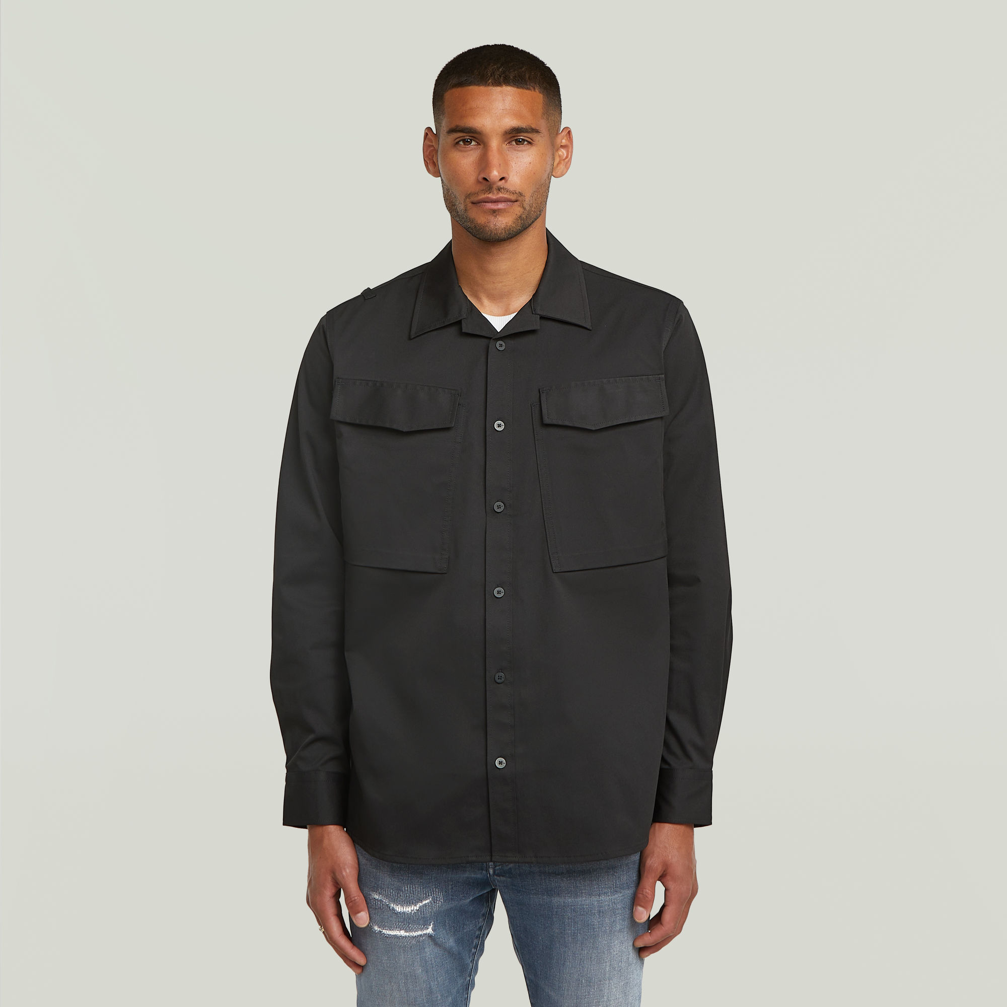 

Cargo Pocket Regular Shirt - Black - Men