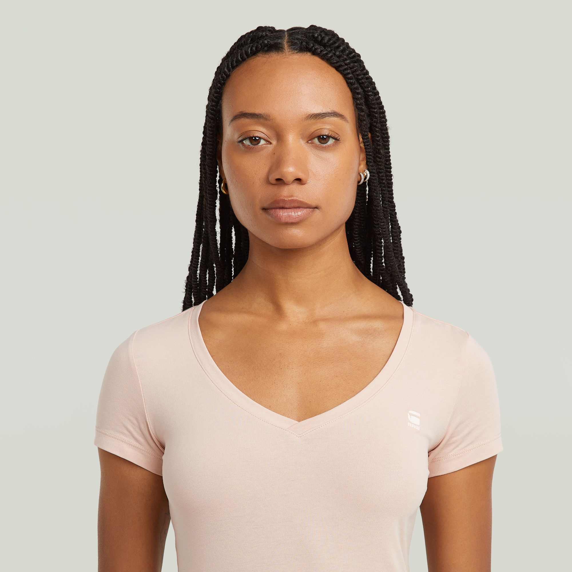 G-Star RAW Base T-shirt met V-hals Roze Dames