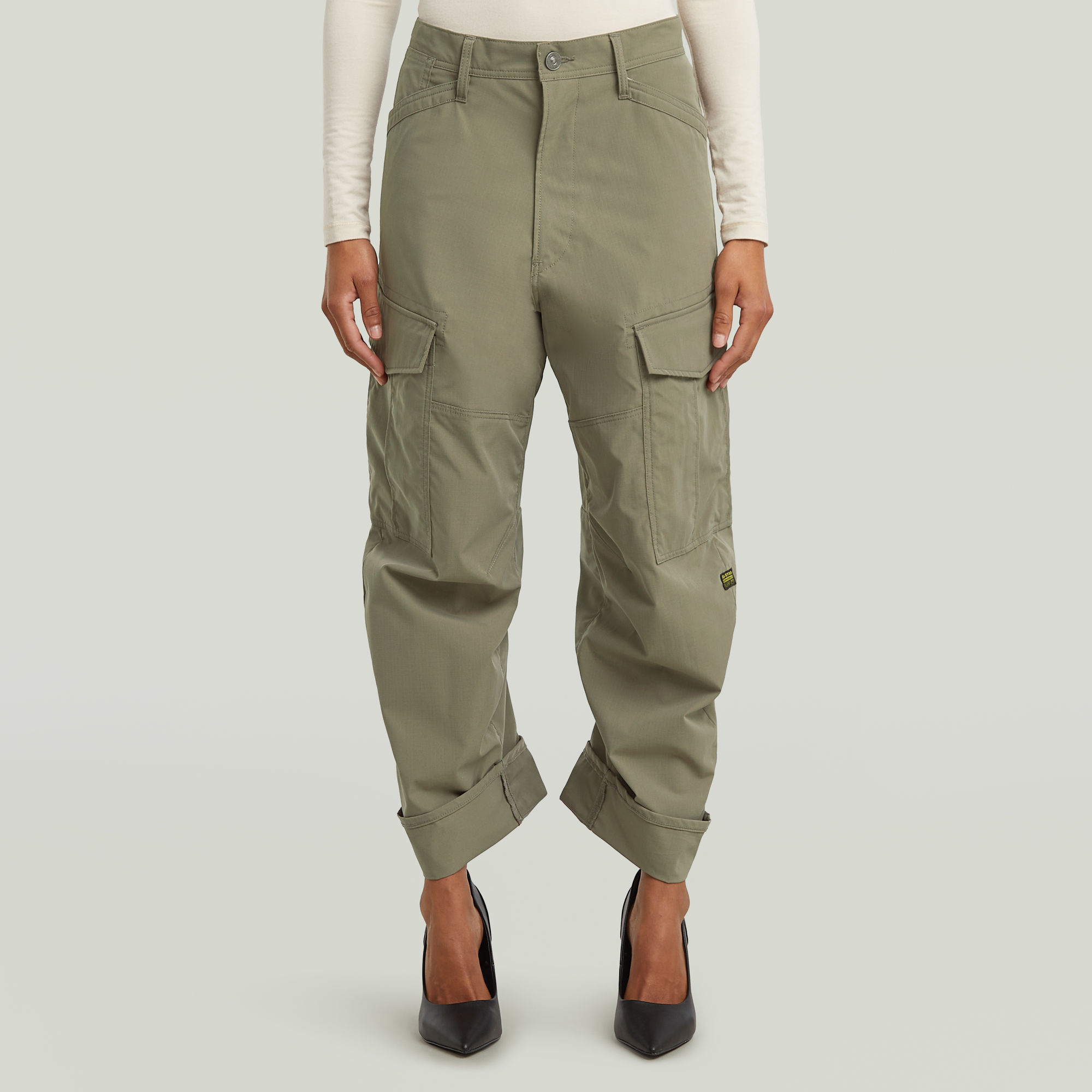 

Cargo 3D Boyfriend Pants - Brown - Women