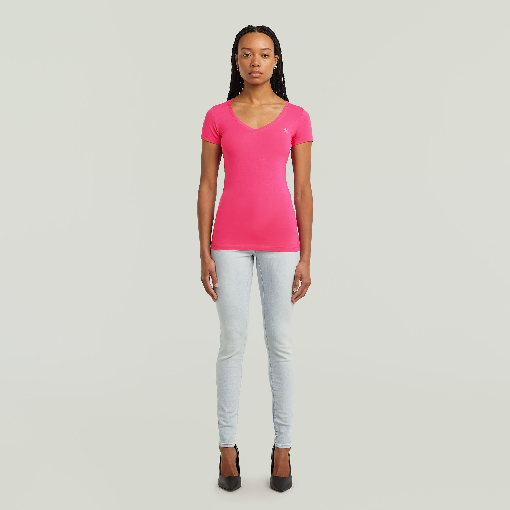 G-Star RAW Base V T-shirt Roze Dames