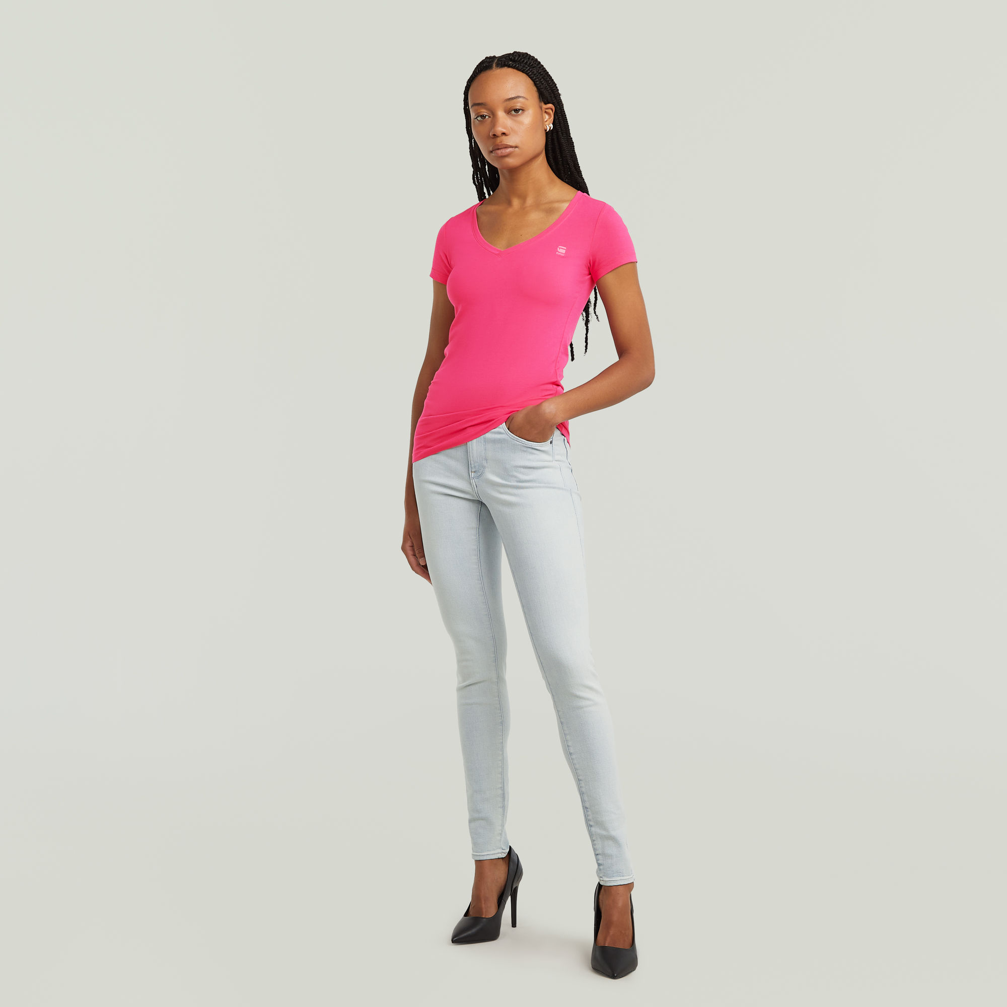 G-Star RAW Base V T-shirt Roze Dames