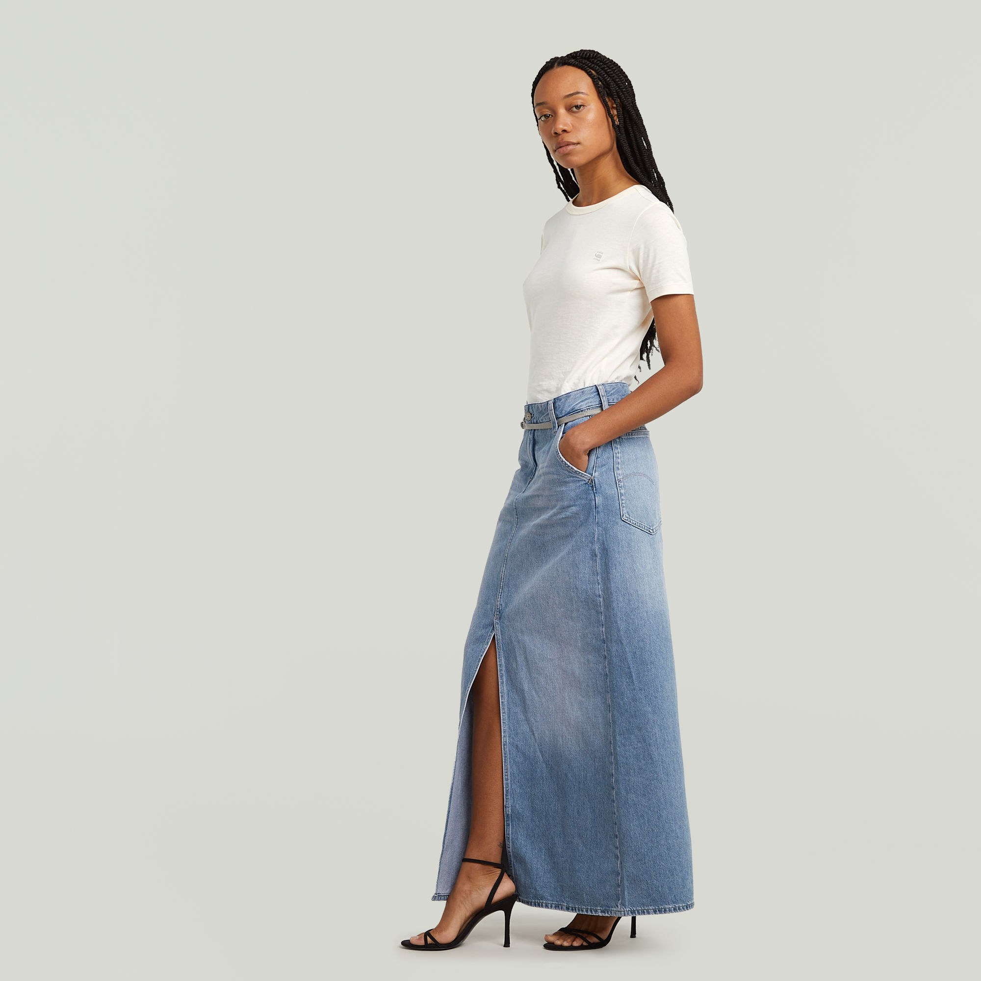 G-Star RAW Baggy Maxirok Lichtblauw Dames
