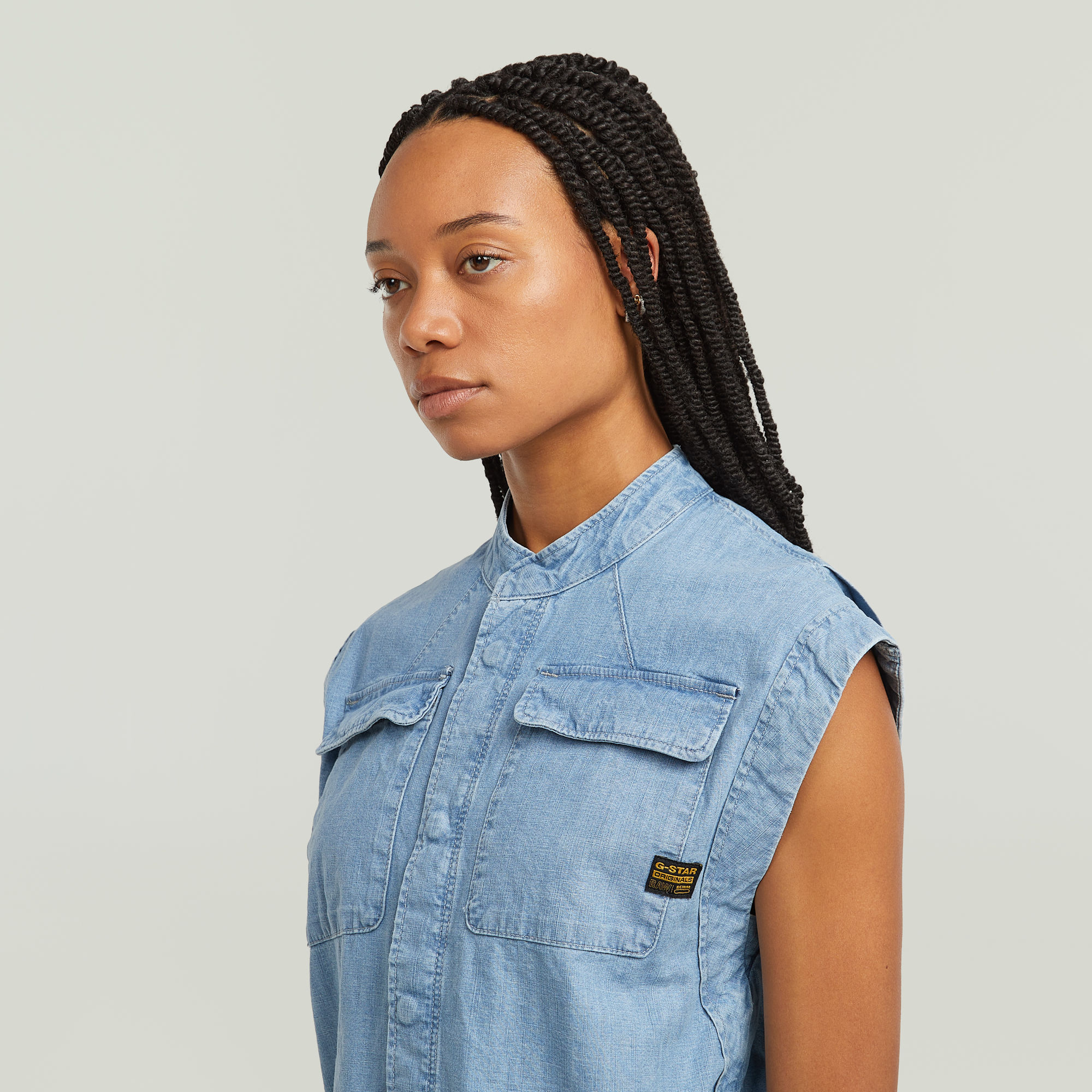 G-Star RAW Pocket Jurk Lichtblauw Dames