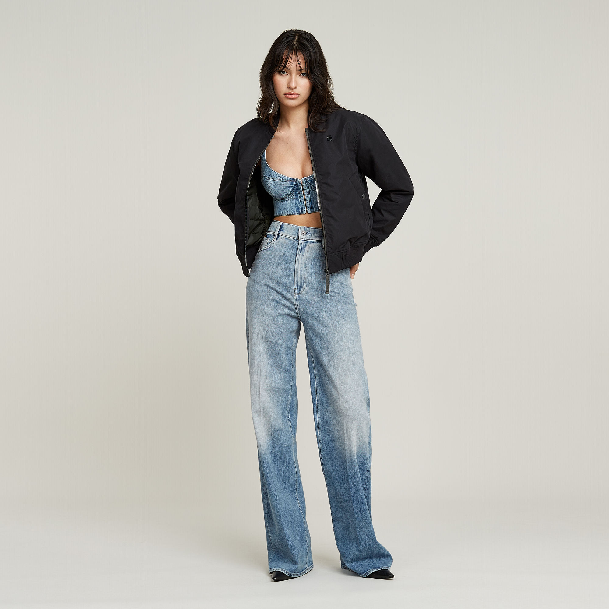 G-Star RAW Denim Bralette Lichtblauw Dames