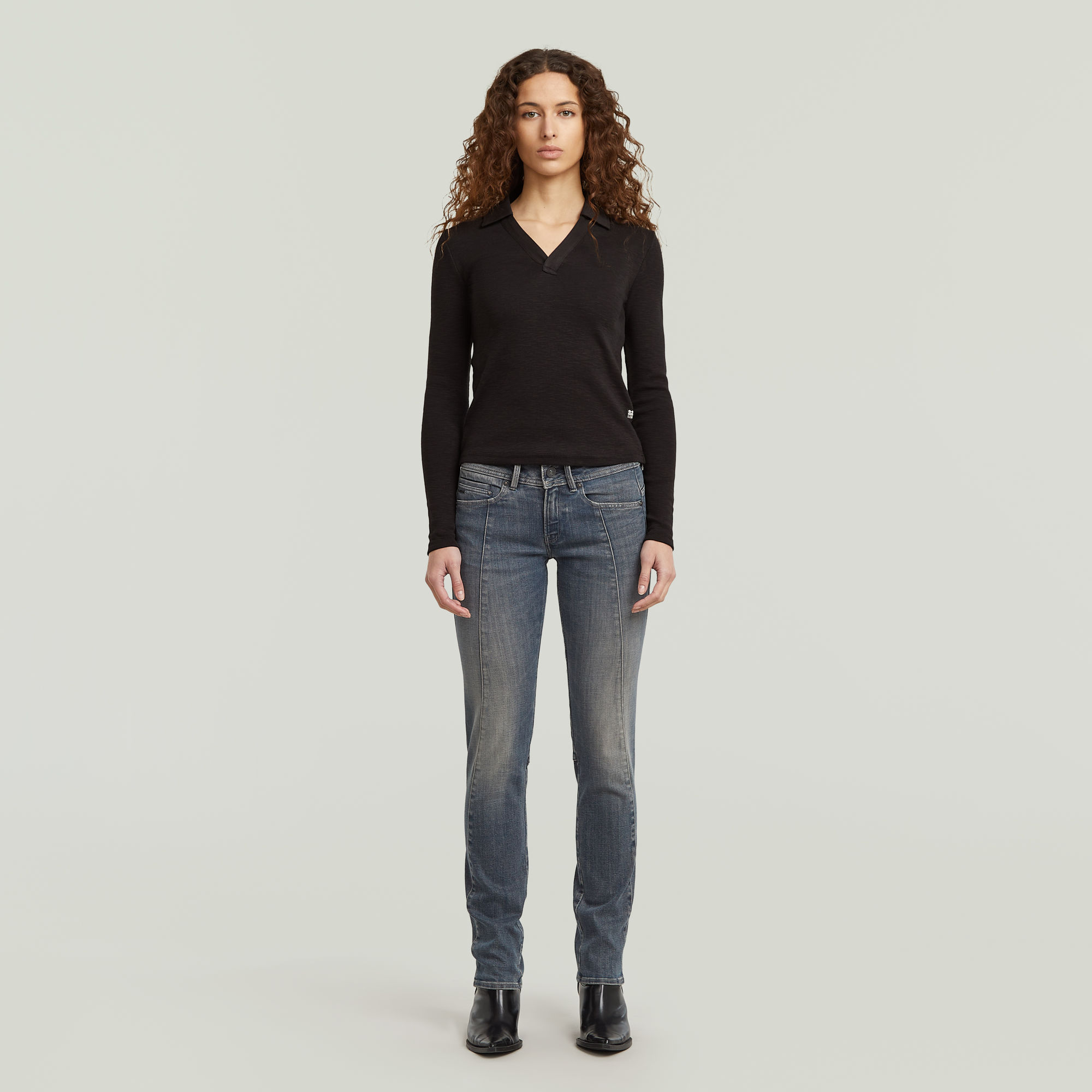 Thumbnail - Contor Slim Jeans - Dunkelblau - Damen