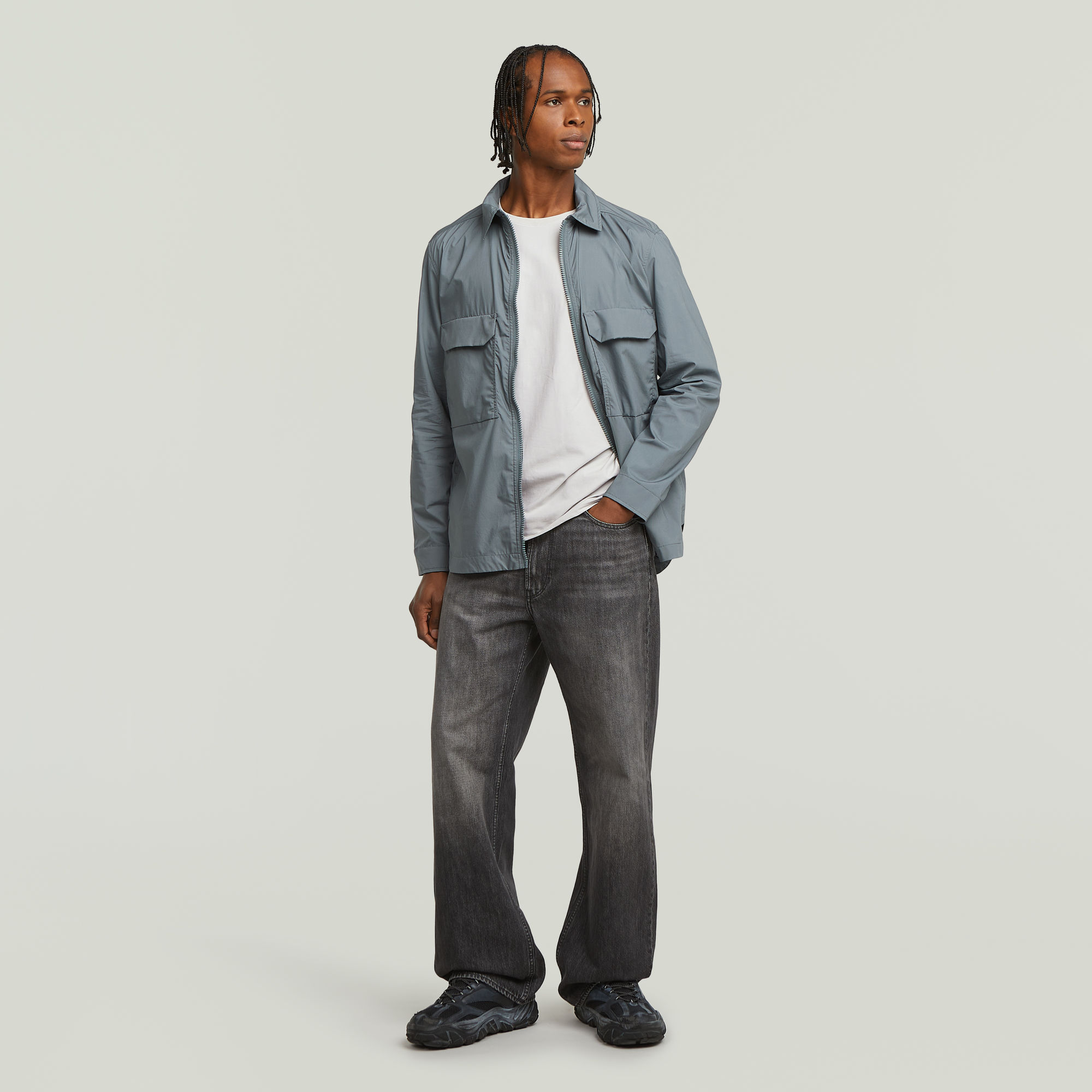 G-Star RAW Zip Regular Padded Overshirt Grijs Heren