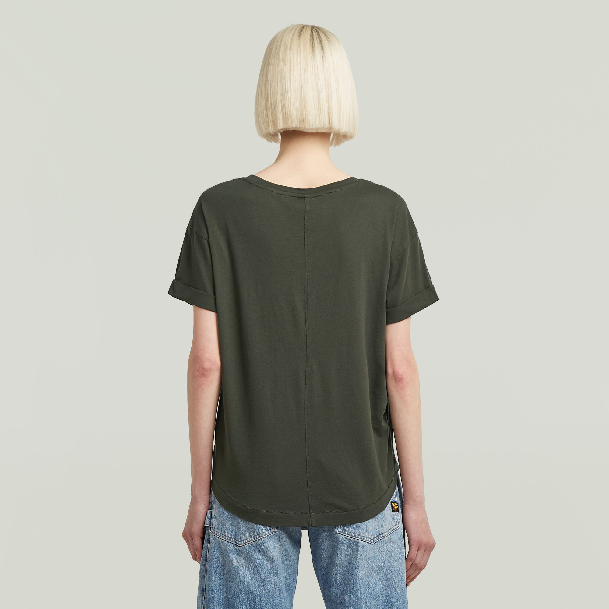 G-Star RAW Rolled Up Sleeve Boyfriend Top Grijs Dames