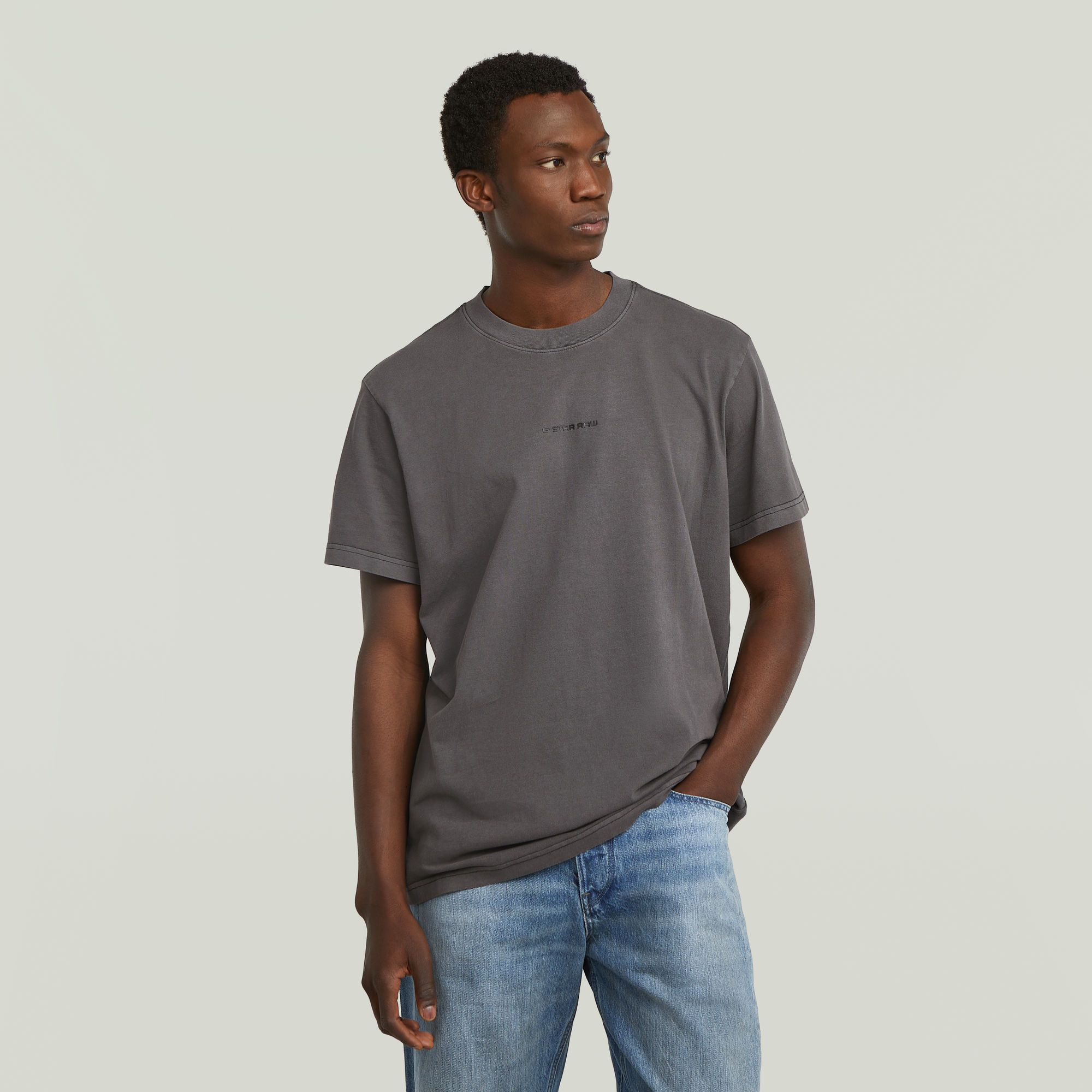 G-Star RAW Overdyed Center Chest Loose T-Shirt Zwart Heren