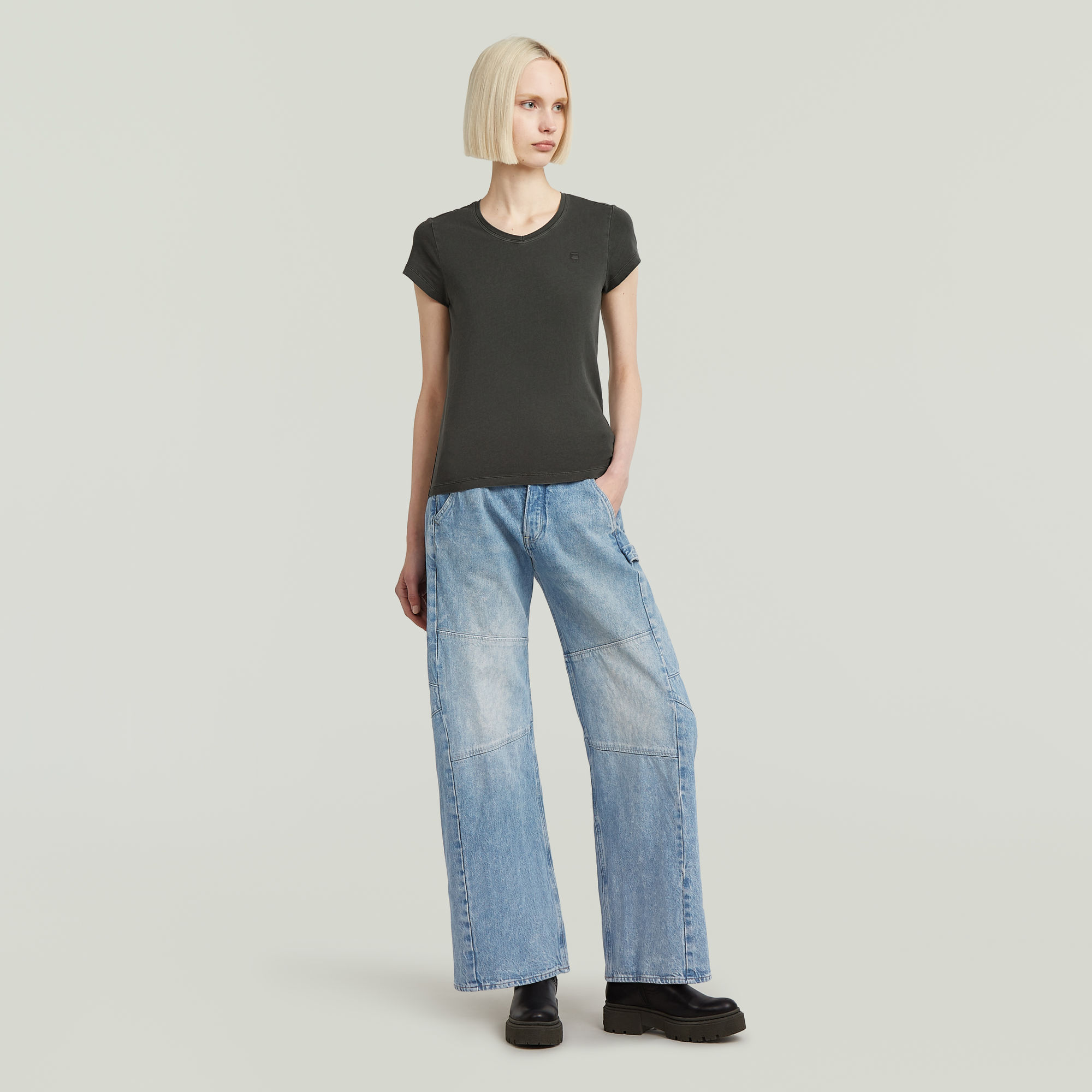 G-Star RAW Eyben Slim V 2.0 T-Shirt Grijs Dames