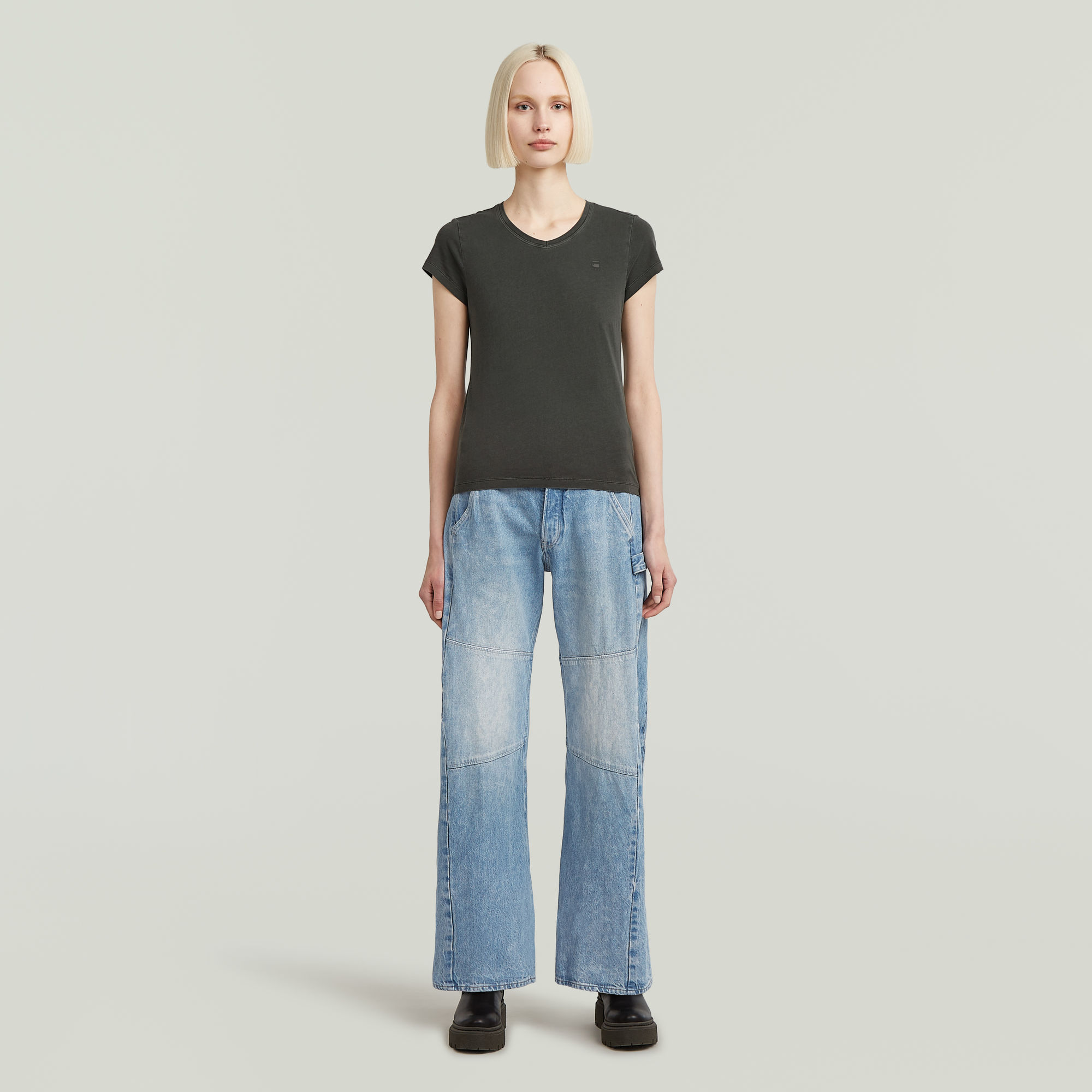 G-Star RAW Eyben Slim V 2.0 T-Shirt Grijs Dames