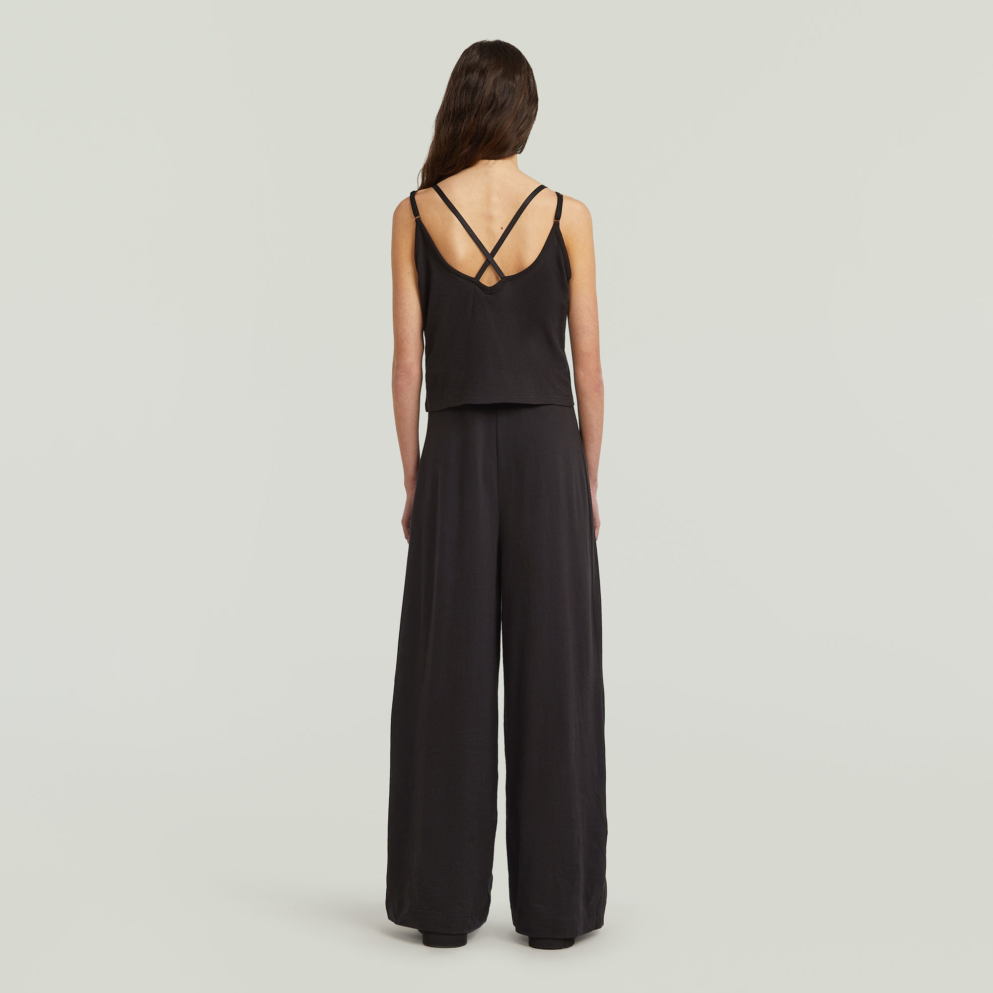 G-Star RAW Spaghetti Strap Loose Jumpsuit Zwart Dames