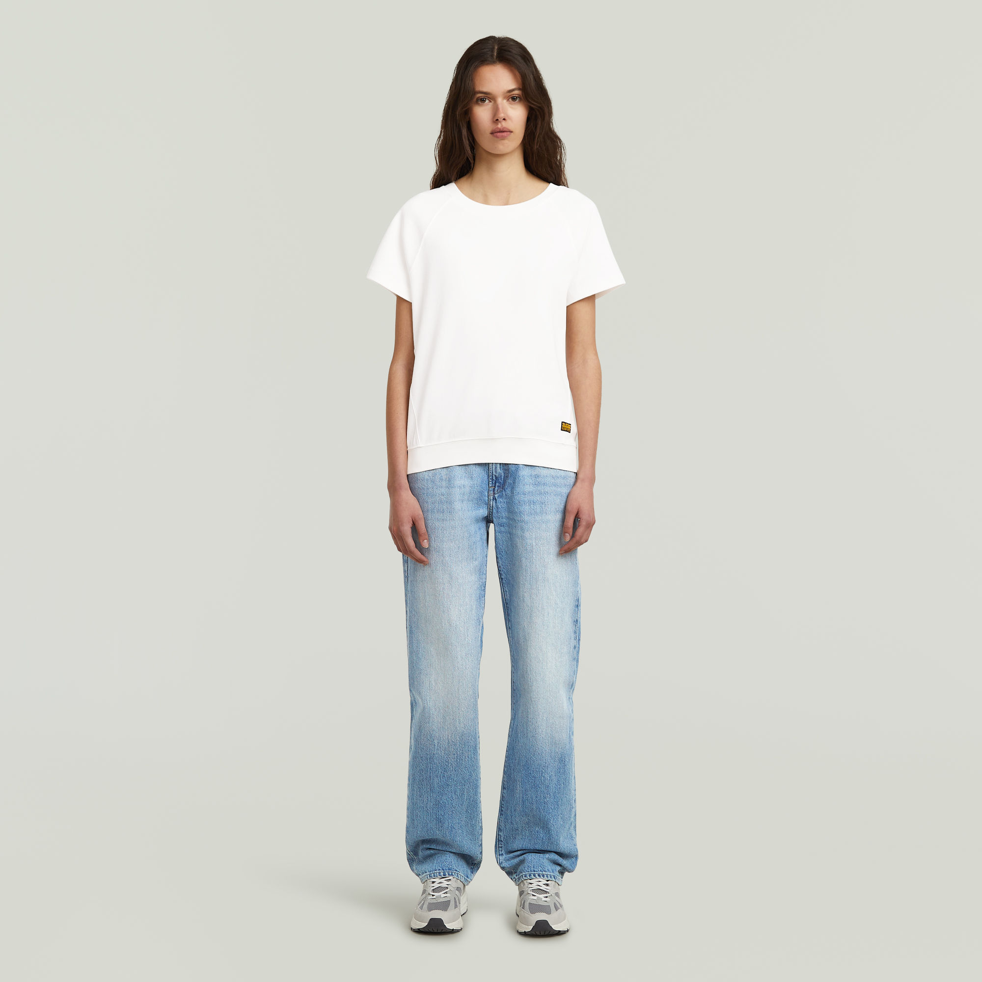 Thumbnail - Raglan Top - Weiß - Damen