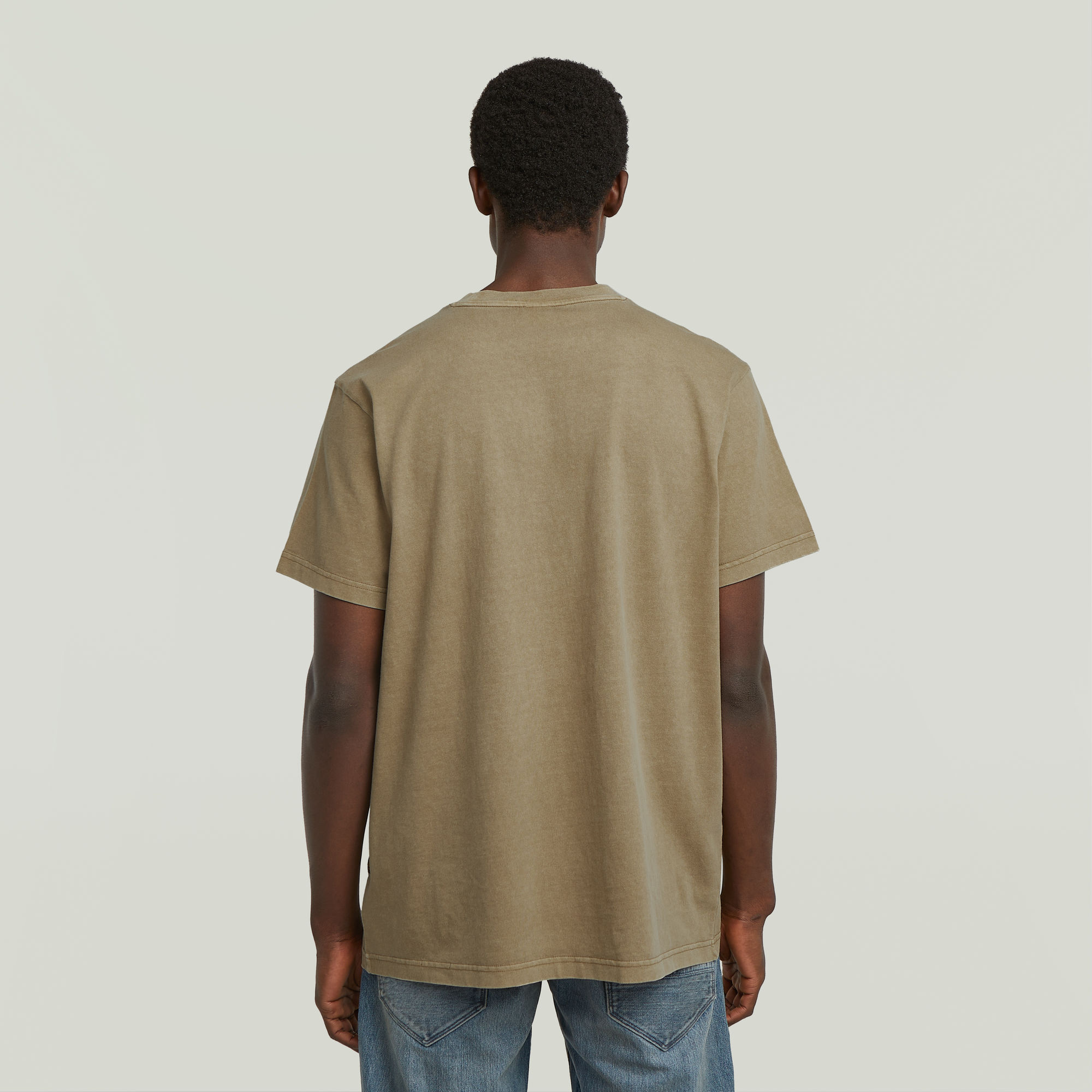G-Star RAW Overdyed Center Chest Loose T-Shirt Beige Heren