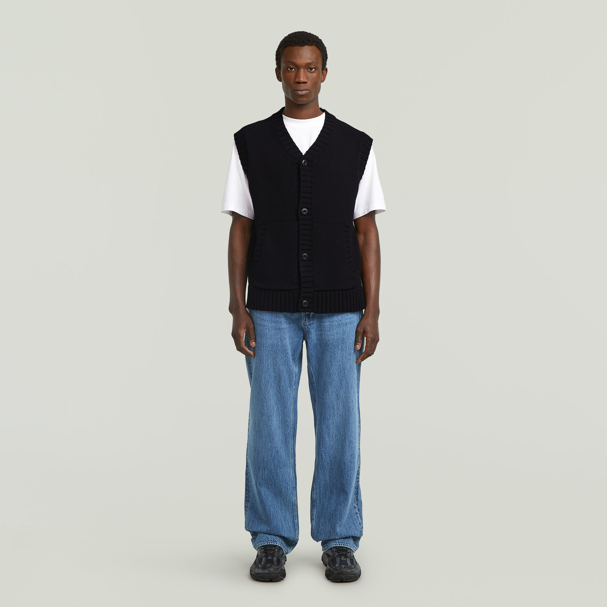 Thumbnail - Deeggie Relaxed Straight Jeans - Mittelblau - Herren