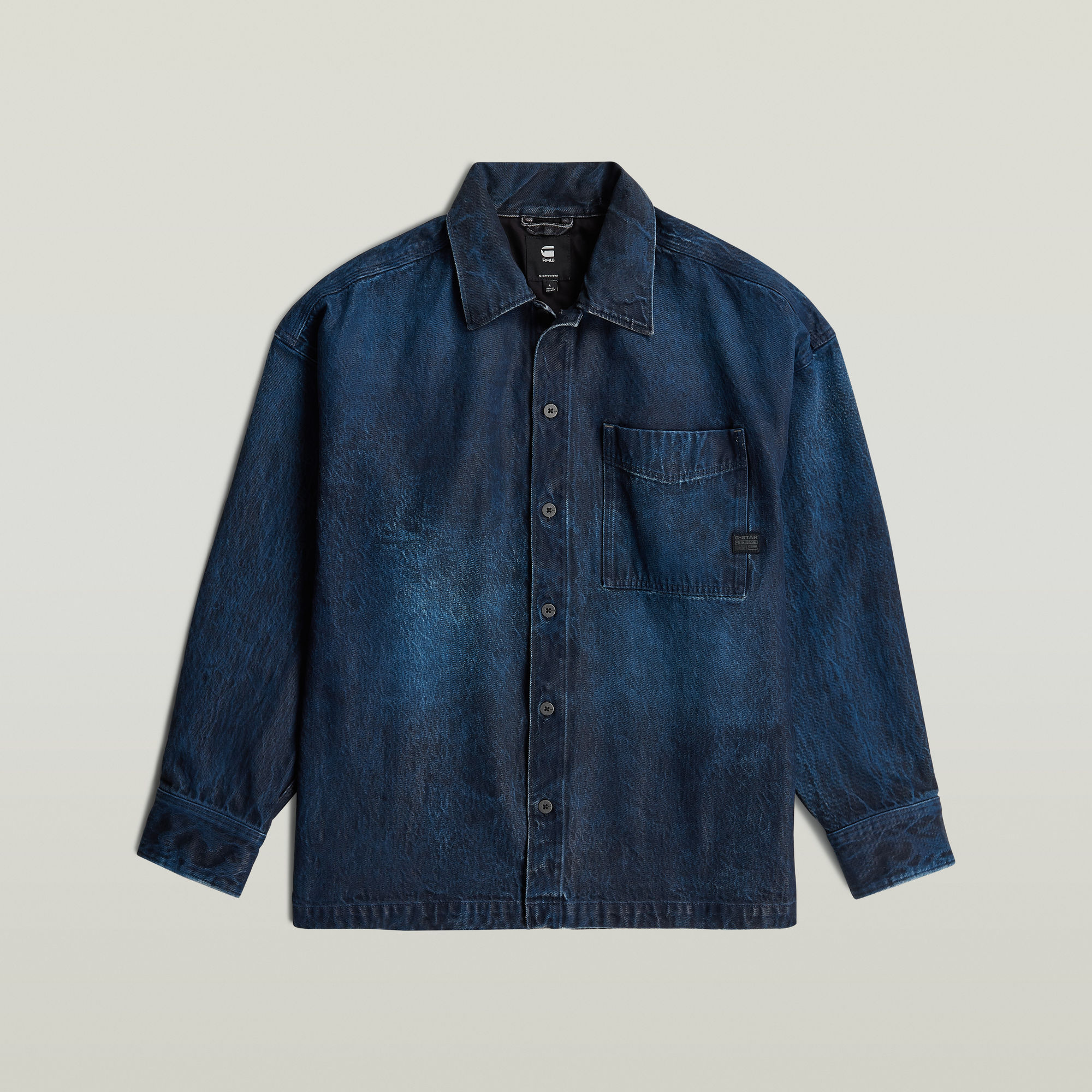 Thumbnail - Boxy Fit Overshirt - Dunkelblau - Herren