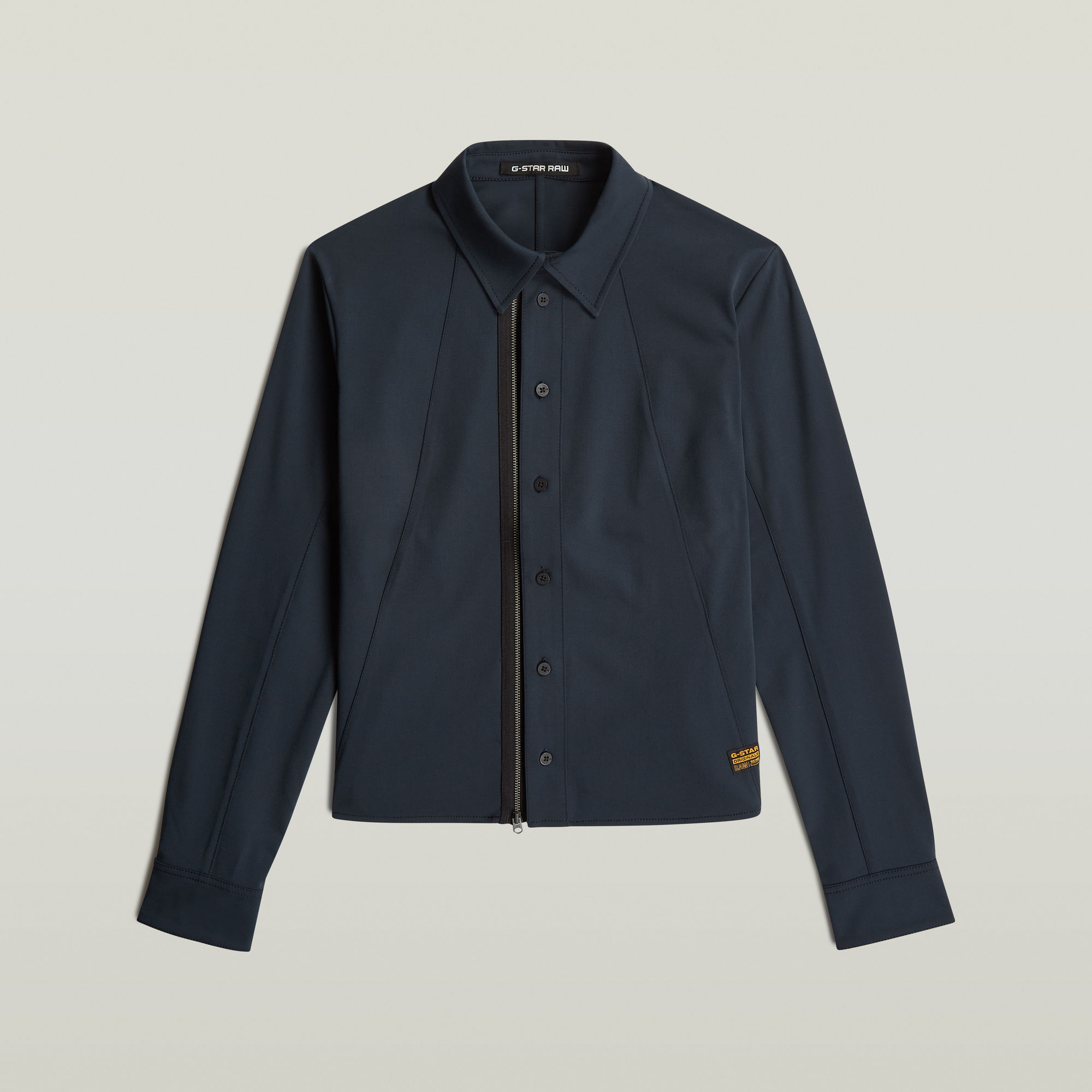 Thumbnail - Hemd mit Reißverschluss und schmaler Passform - Dunkelblau - Damen