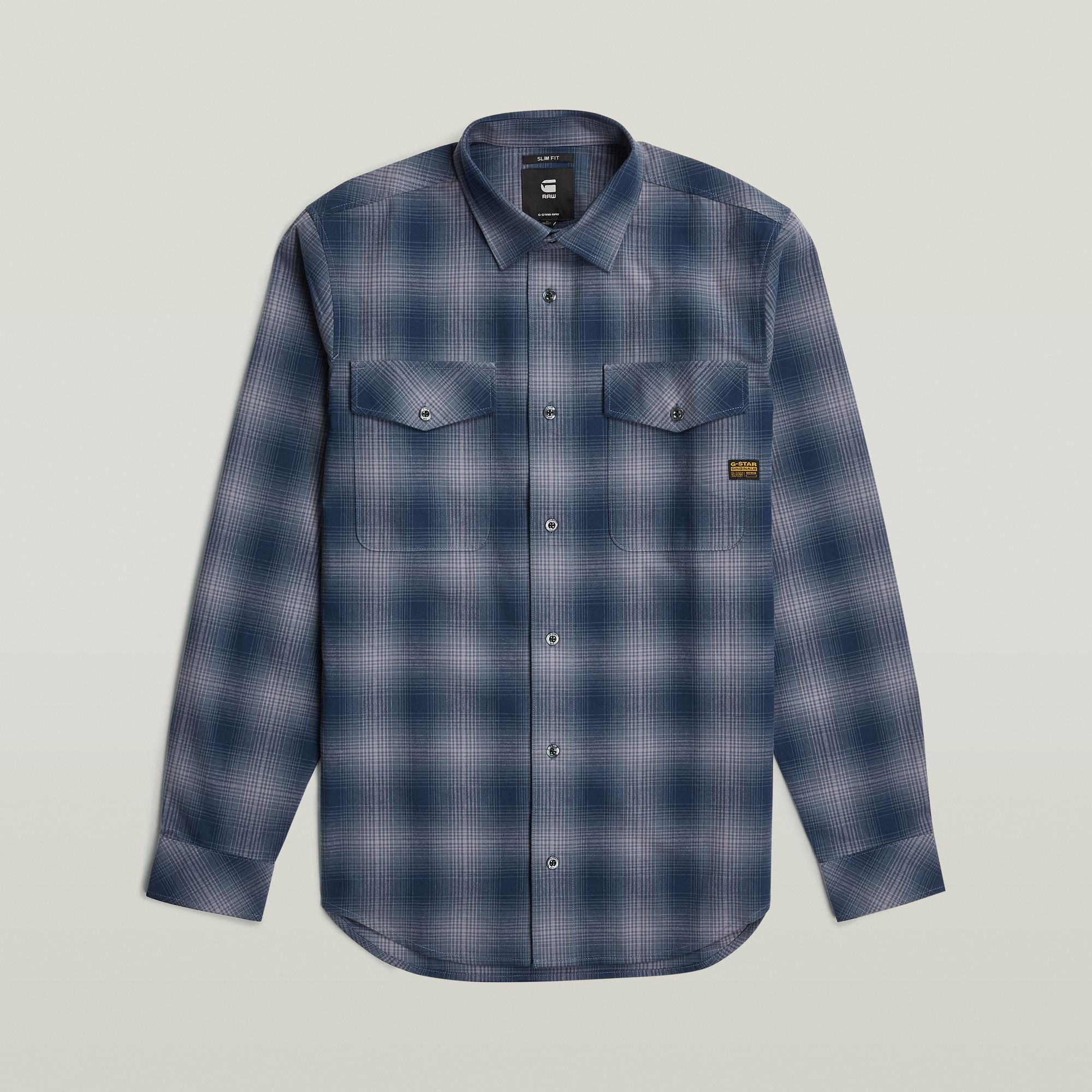 Thumbnail - Marine Slim Hemd - Mehrfarbig - Herren