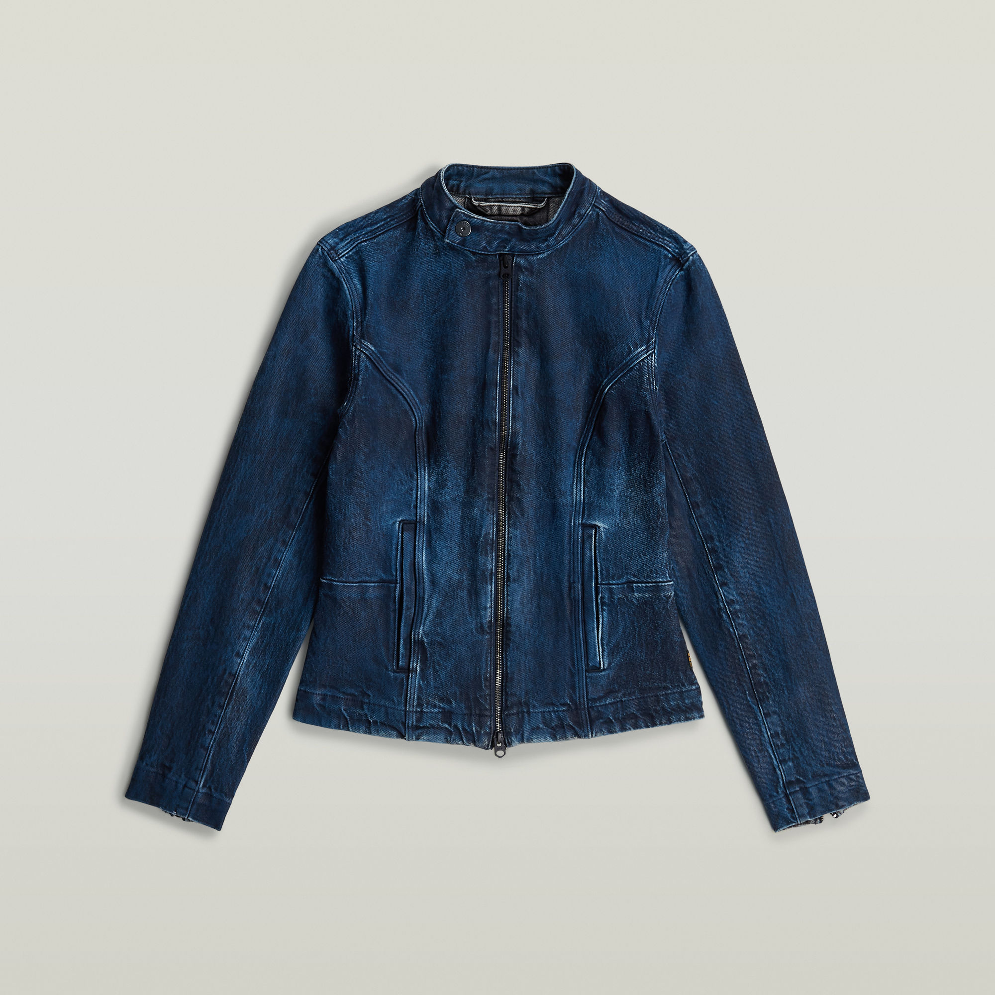 Thumbnail - Moto Slim Overshirt - Dunkelblau - Damen