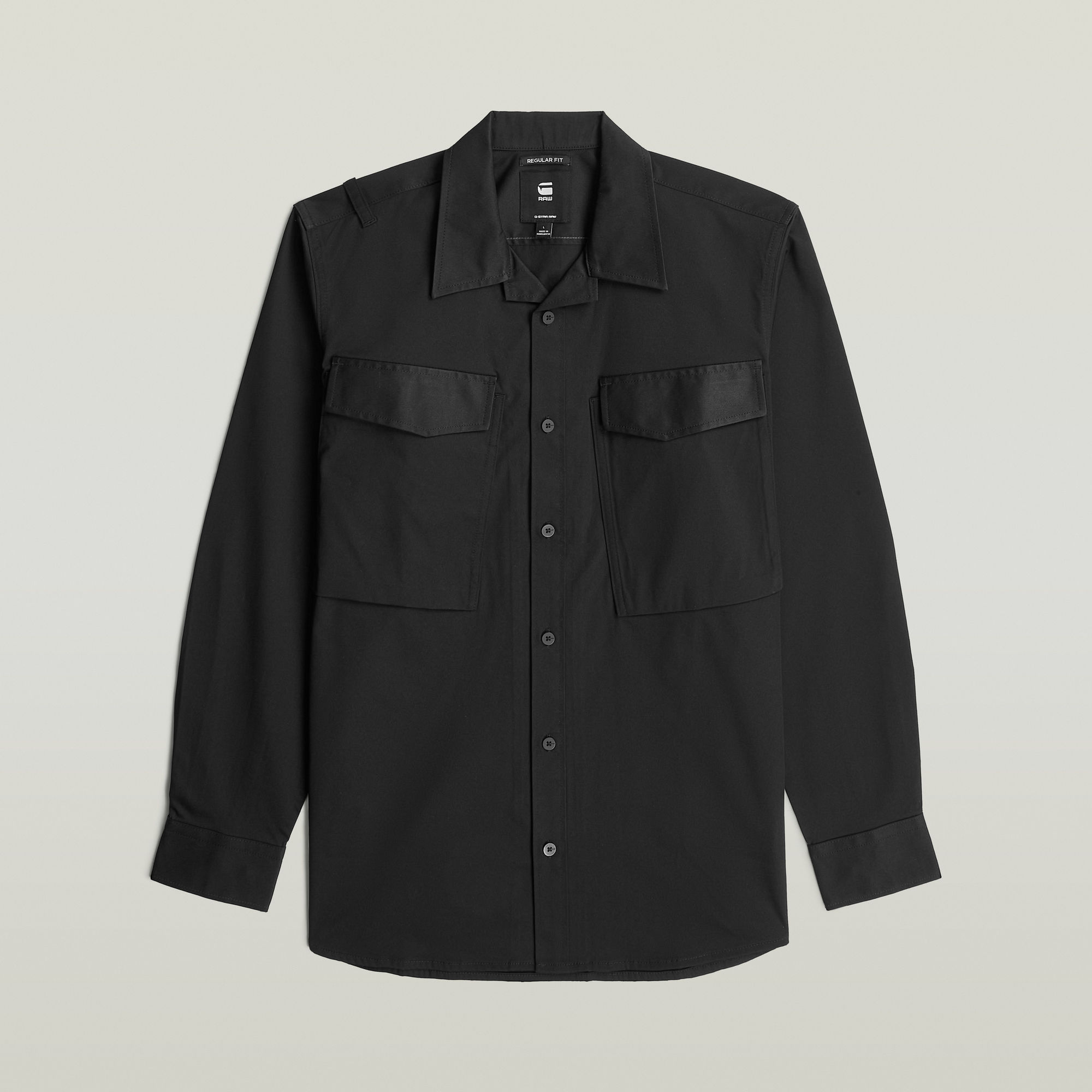 Thumbnail - Cargo Pocket Regular Shirt - Schwarz - Herren