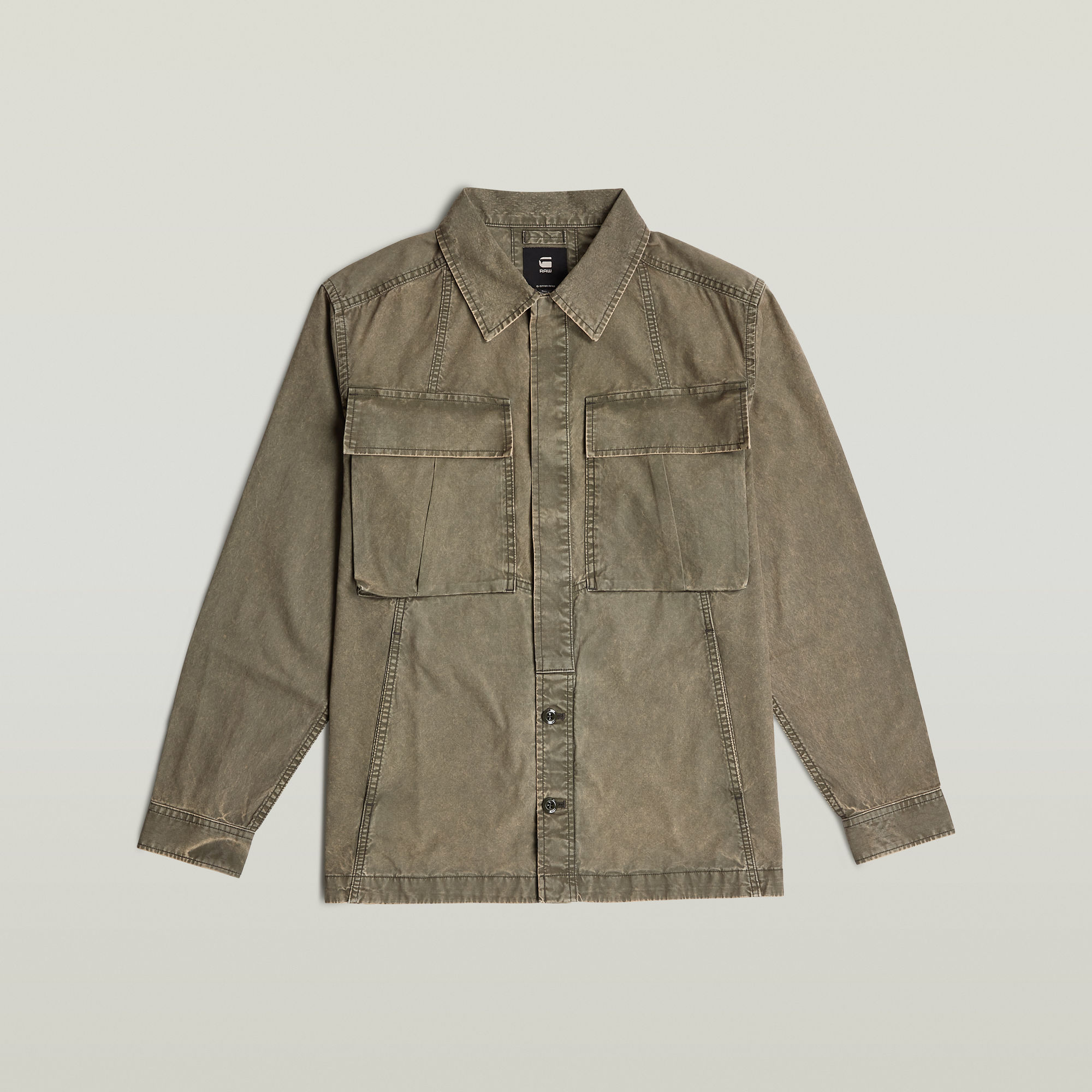 Thumbnail - Cargo Washed Overshirt - Braun - Herren