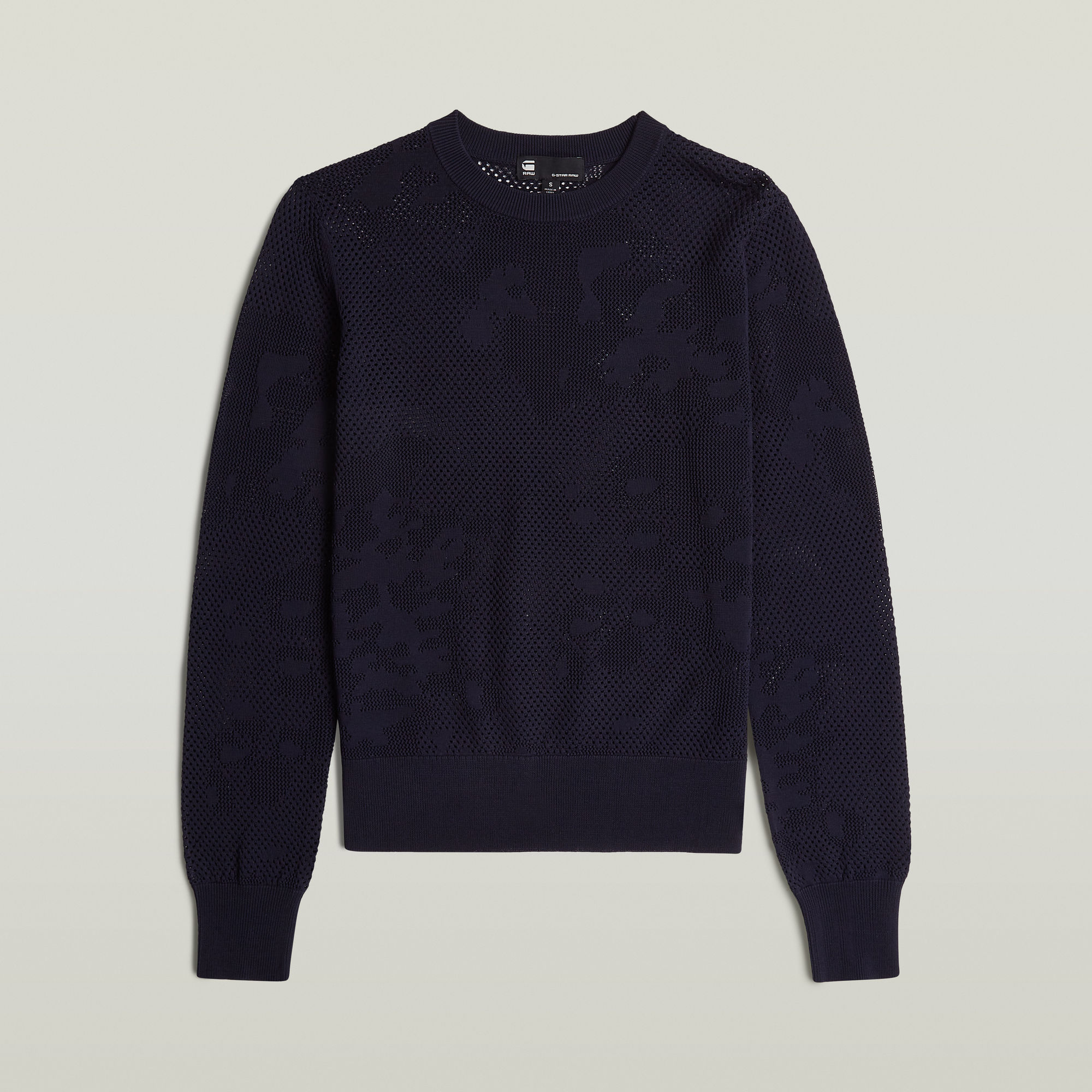 Thumbnail - Pointelle Knit Pullover - Dunkelblau - Damen