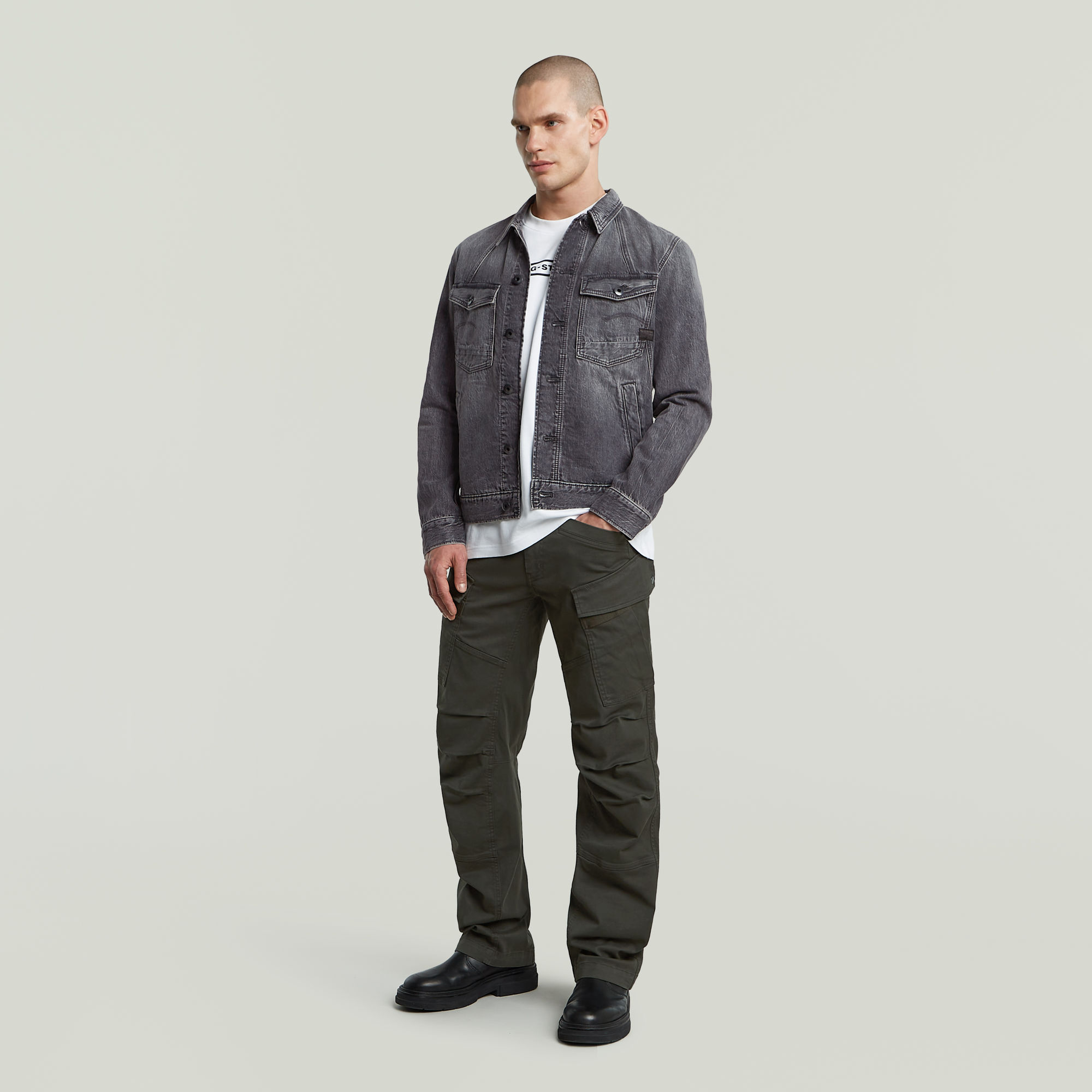 G-Star RAW 3D Regular Straight Cargobroek Grijs Heren