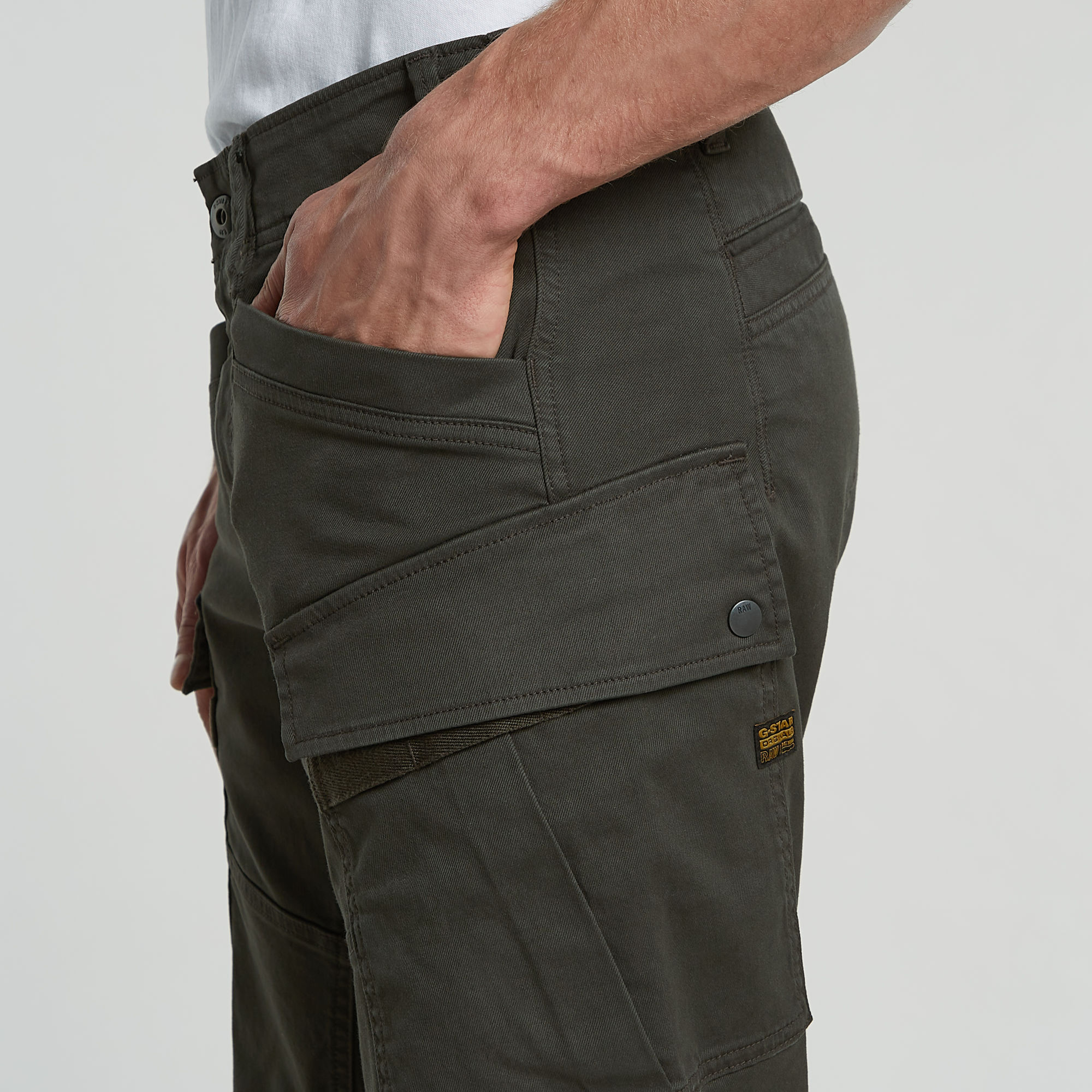 G-Star RAW 3D Regular Straight Cargobroek Grijs Heren
