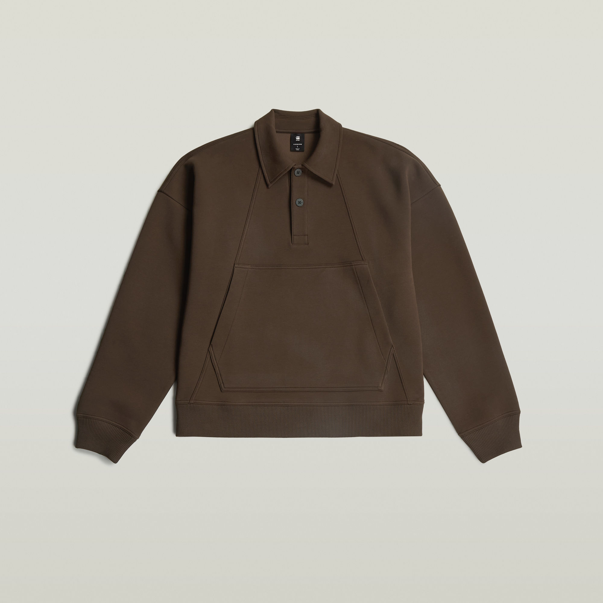 G-Star RAW Scuba Polo Collar Loose Sweater Bruin Heren