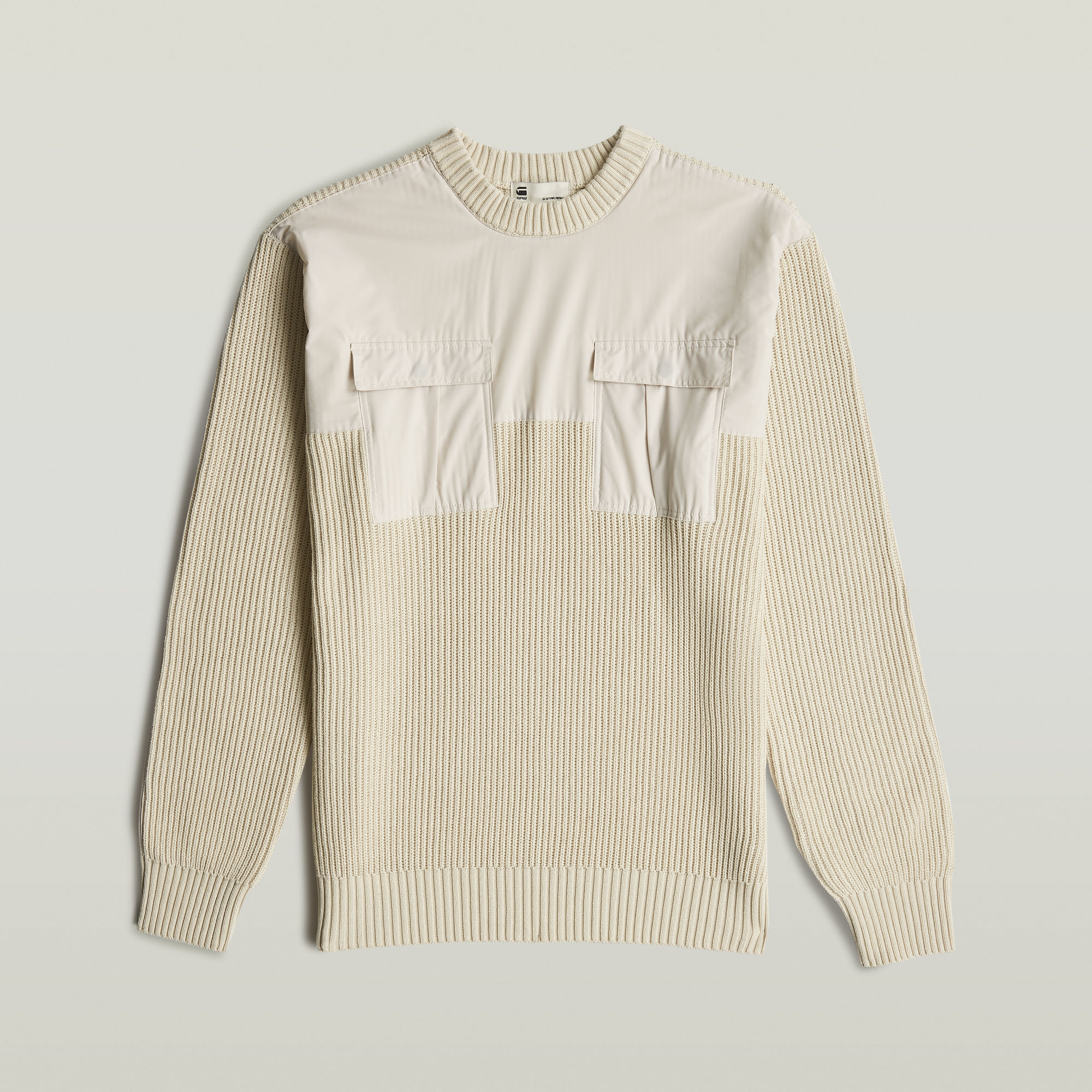G-Star RAW Woven Mix Gebreide Trui Wit Heren