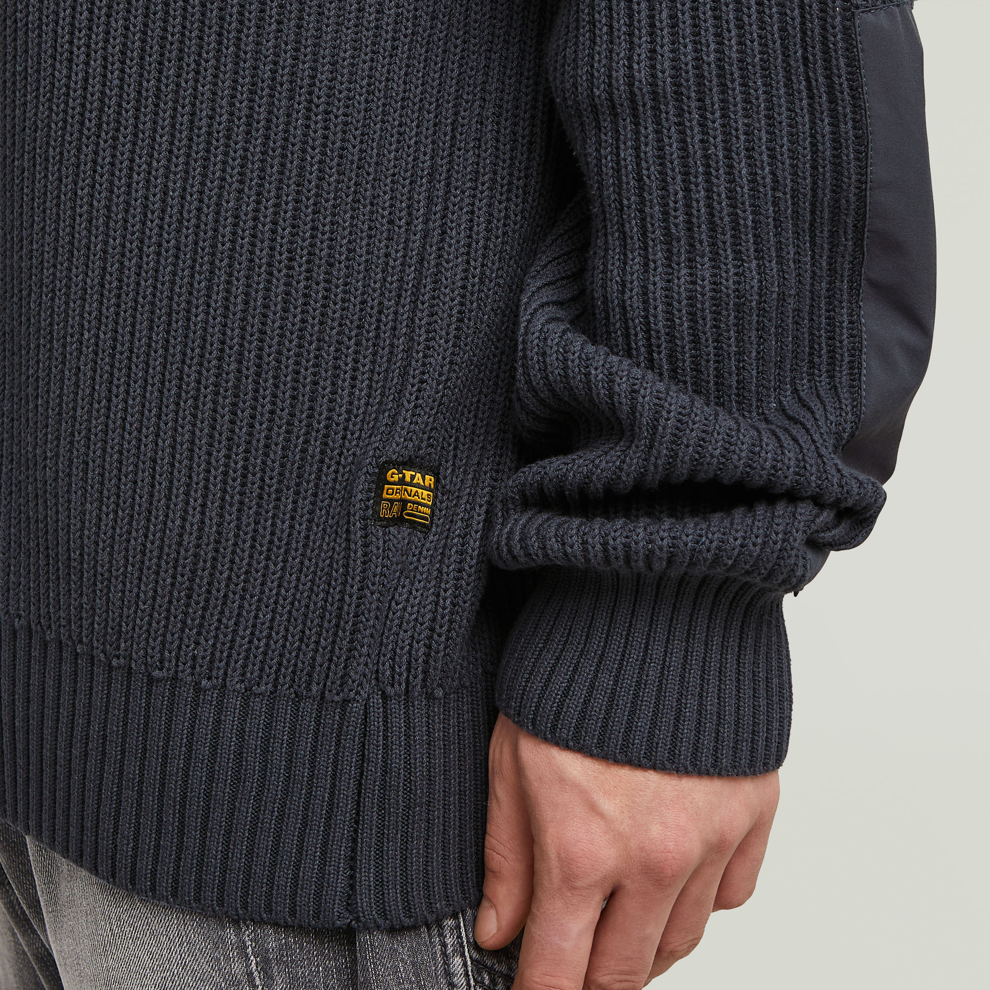 G-Star RAW Woven Mix Gebreide Trui Donkerblauw Heren