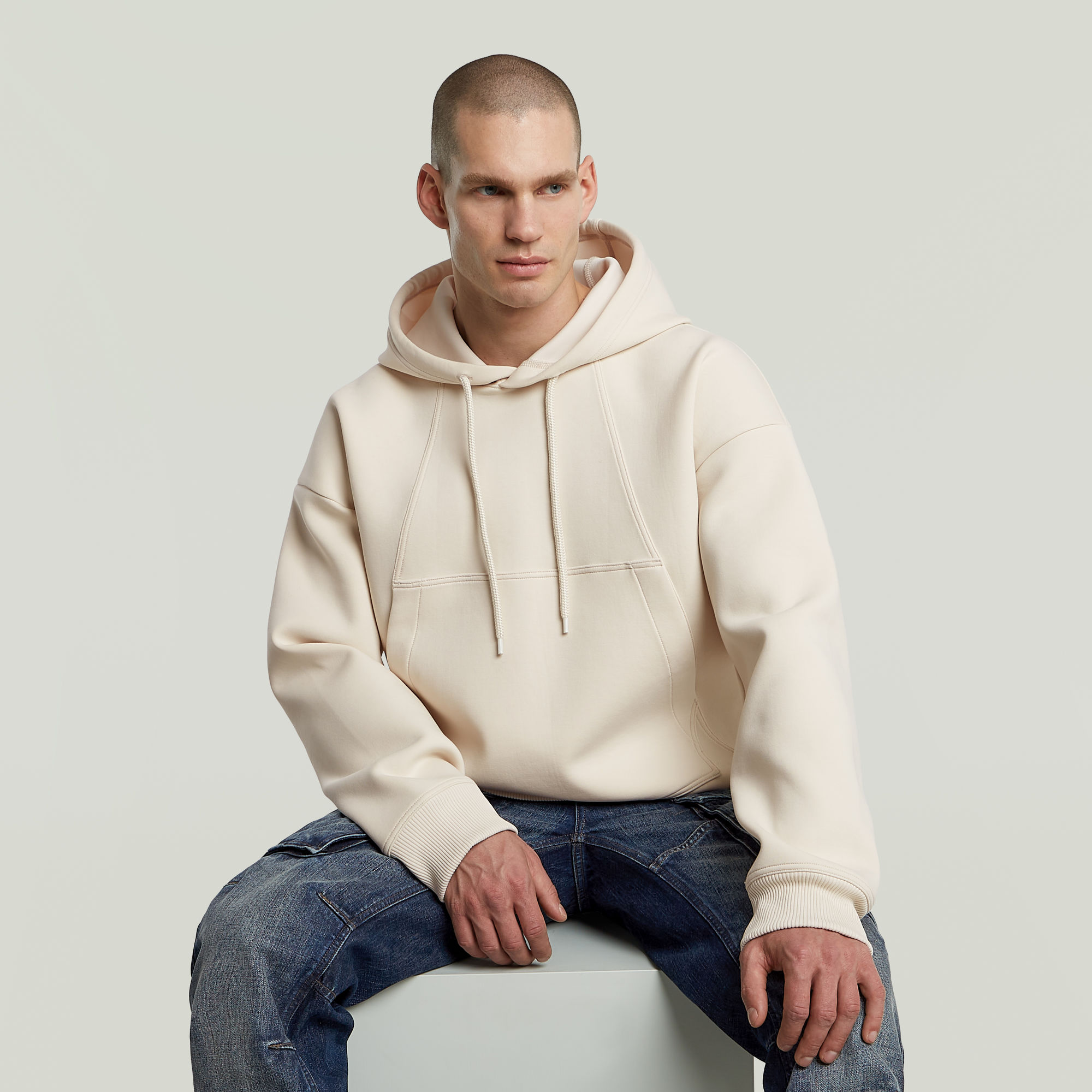 G-Star RAW Scuba Loose Hoodie Wit Heren